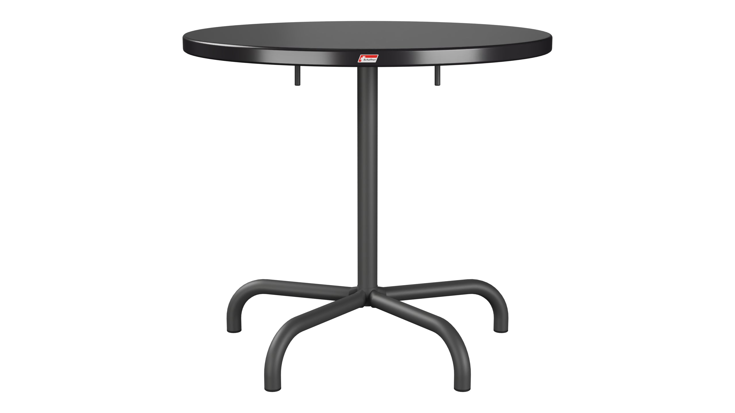 Säntis Metall-Gartentisch ø80 klappbar in Schwarz präsentiert im Onlineshop von KAQTU Design AG. Gartentisch ist von Schaffner