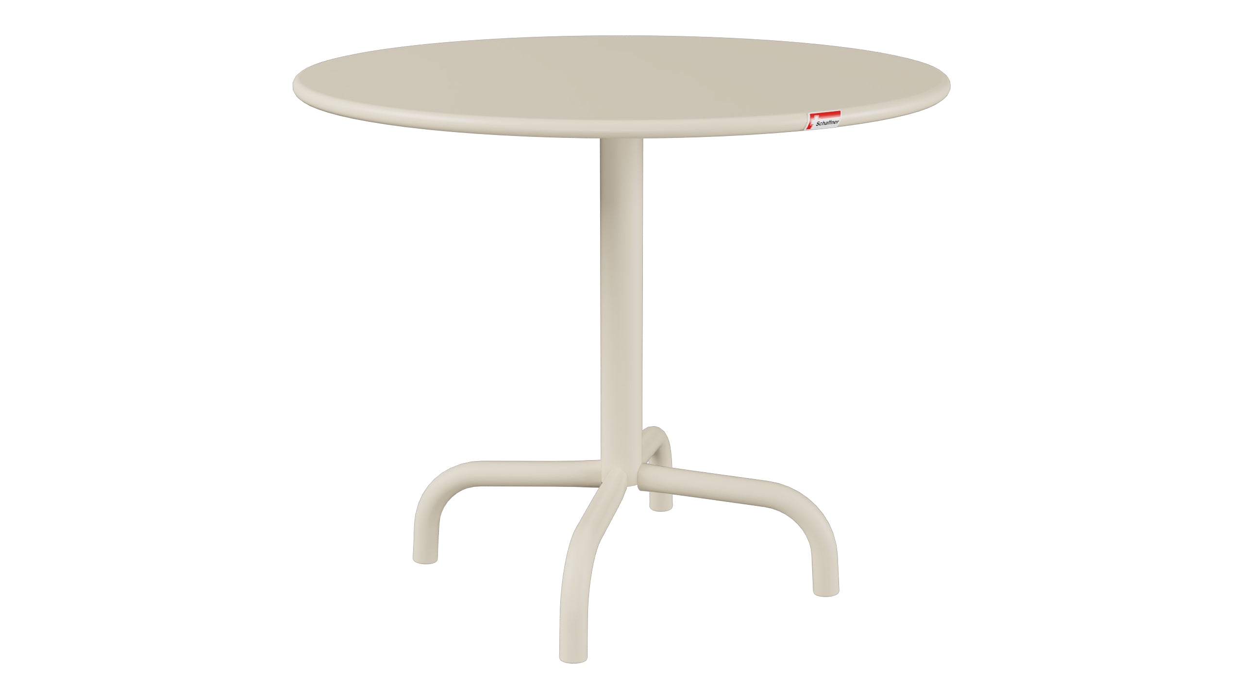 Rigi Metall-Beistelltisch Outdoor ø60 / 50 in Pastellsand präsentiert im Onlineshop von KAQTU Design AG. Beistelltisch Outdoor ist von Schaffner