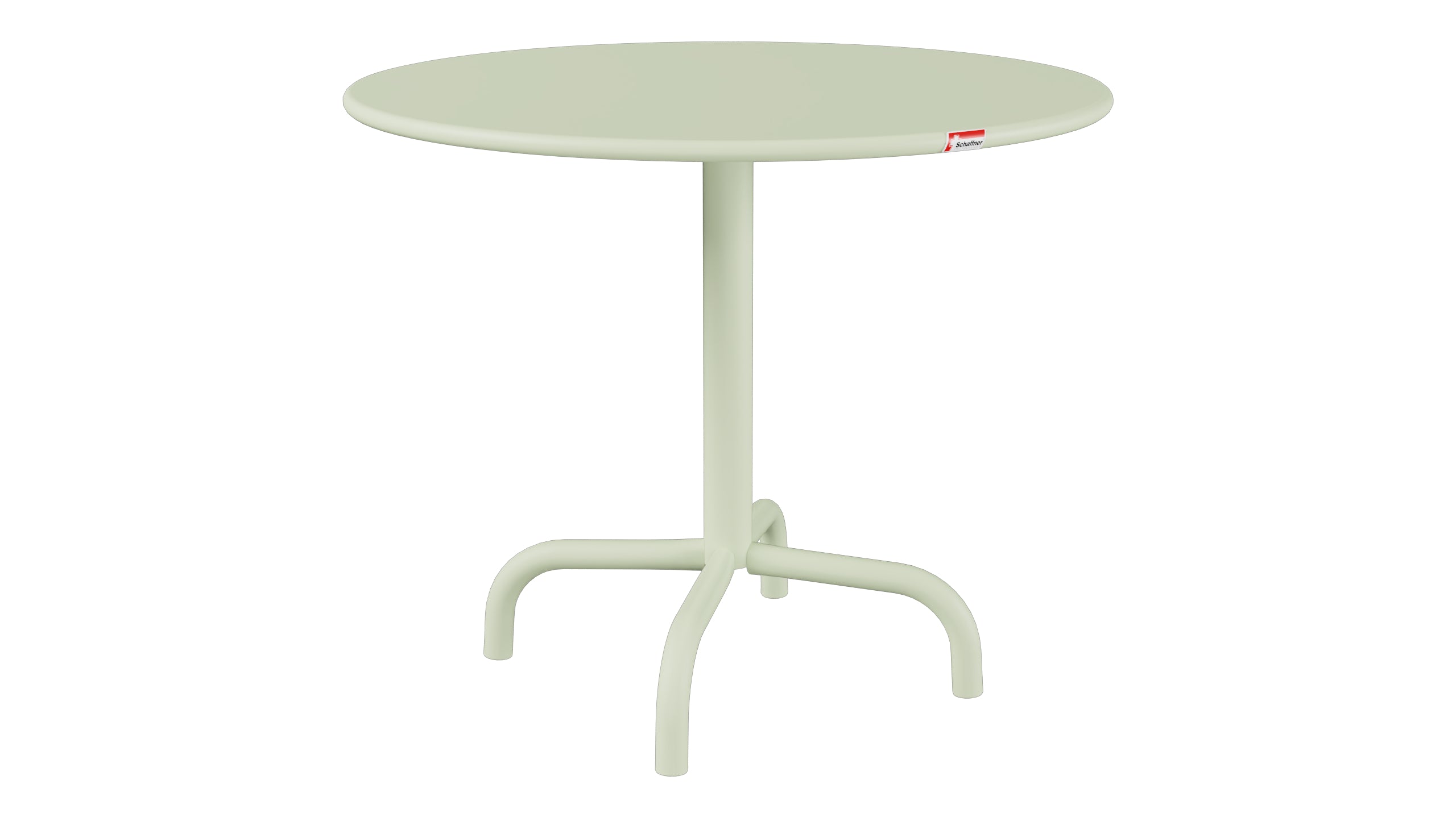 Rigi Metall-Beistelltisch Outdoor ø60 / 50 in Pastellgrün präsentiert im Onlineshop von KAQTU Design AG. Beistelltisch Outdoor ist von Schaffner