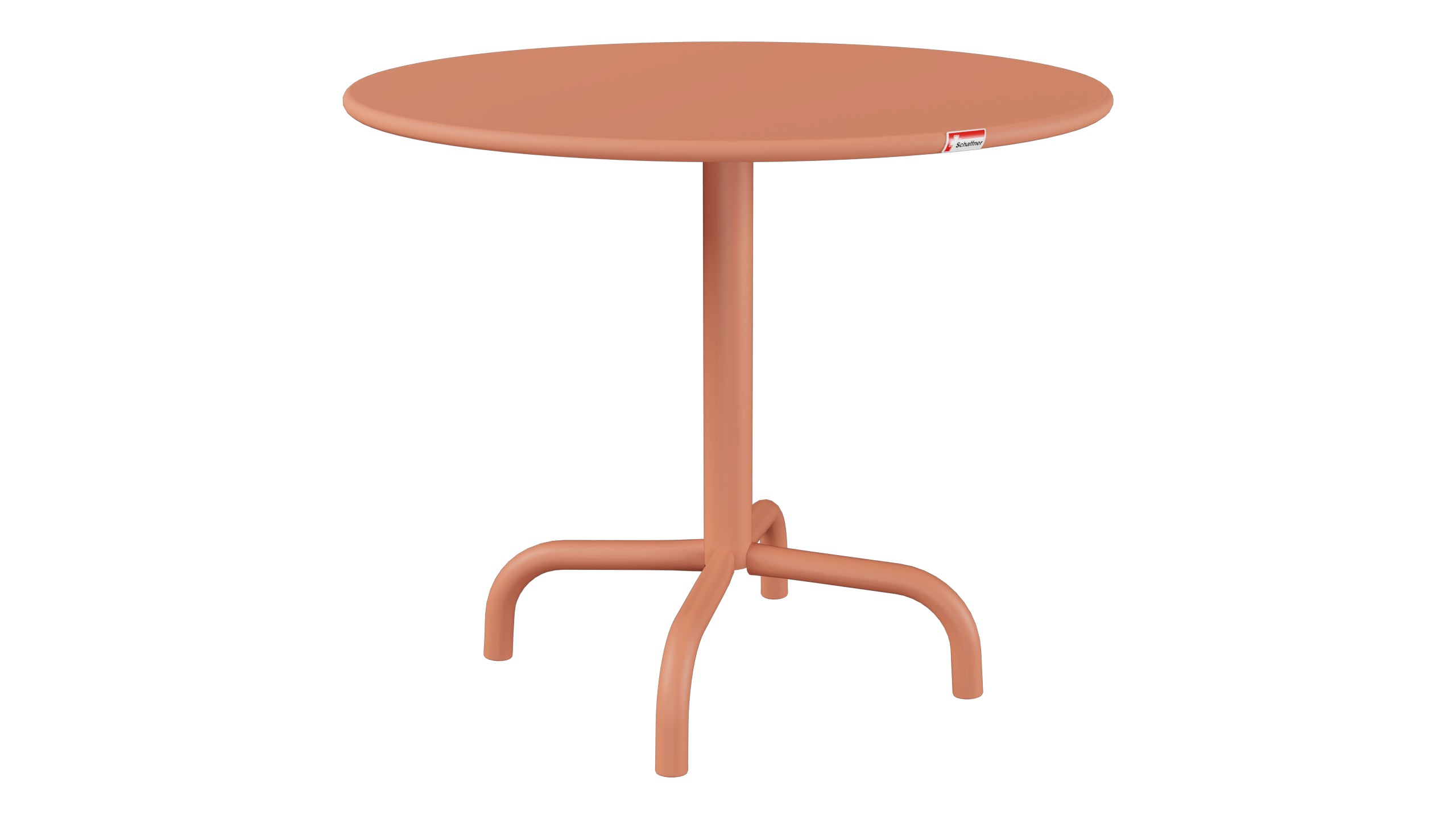 Rigi Metall-Beistelltisch Outdoor ø60 / 50 in Pastellterracotta präsentiert im Onlineshop von KAQTU Design AG. Beistelltisch Outdoor ist von Schaffner