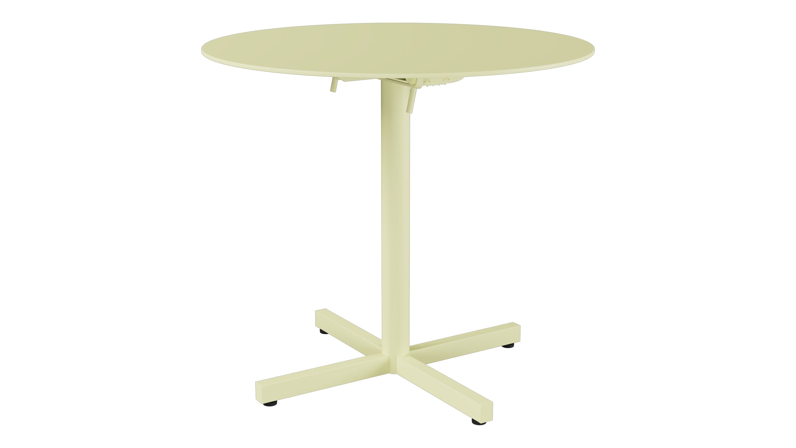 Luzern Glasfaser-Gartentisch Decor ø80 klappbar in Buchsbaumgelb präsentiert im Onlineshop von KAQTU Design AG. Gartentisch ist von Schaffner