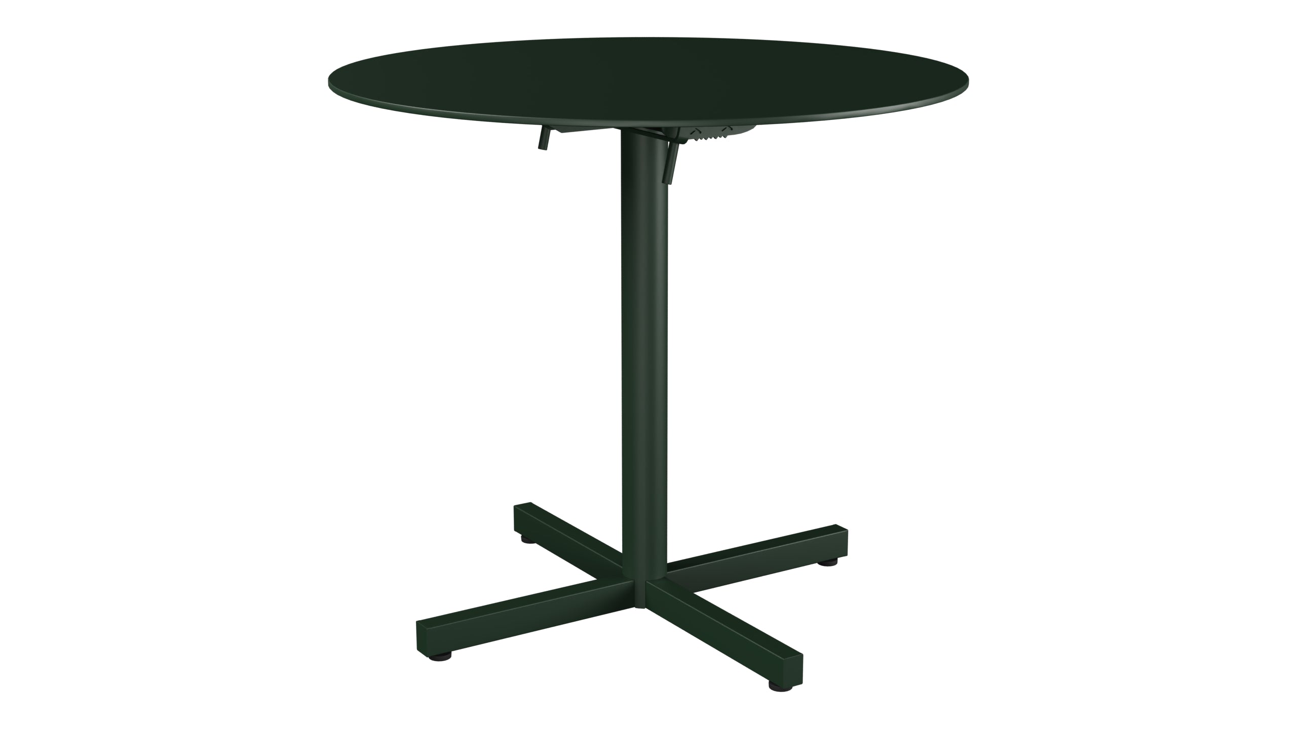 Luzern Glasfaser-Gartentisch Decor ø80 klappbar in Tannengrün präsentiert im Onlineshop von KAQTU Design AG. Gartentisch ist von Schaffner