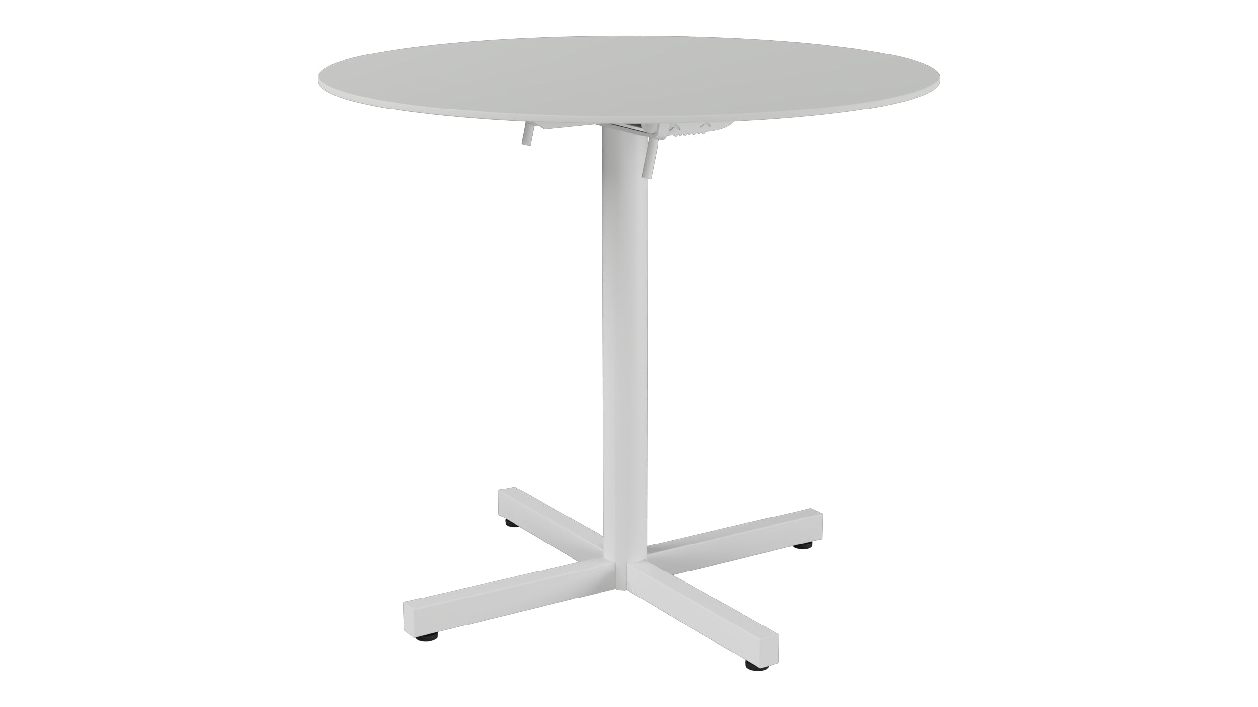 Luzern Glasfaser-Gartentisch Decor ø80 klappbar in Alusilber präsentiert im Onlineshop von KAQTU Design AG. Gartentisch ist von Schaffner