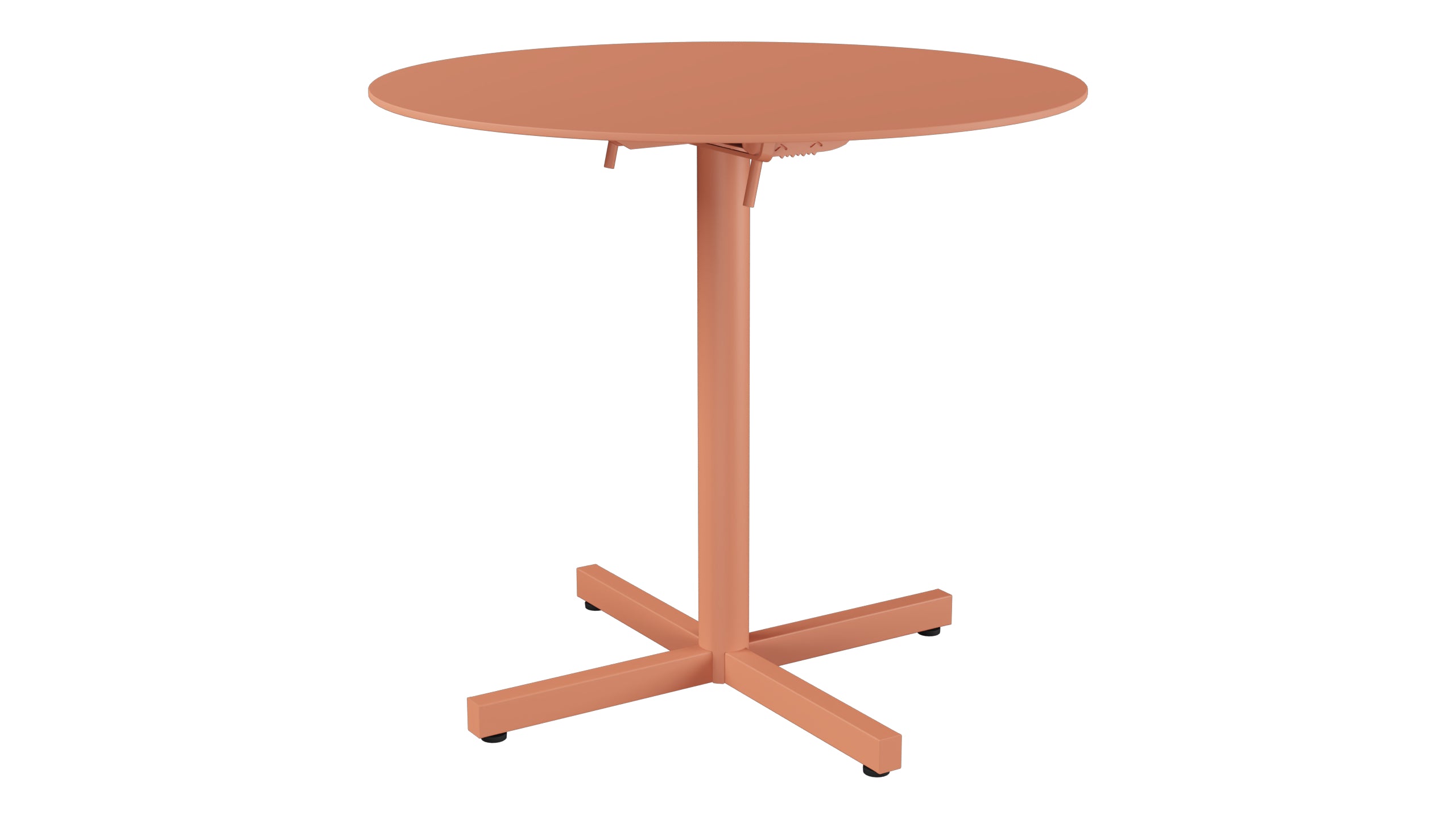 Luzern Glasfaser-Gartentisch Decor ø80 klappbar in Pastellterracotta präsentiert im Onlineshop von KAQTU Design AG. Gartentisch ist von Schaffner