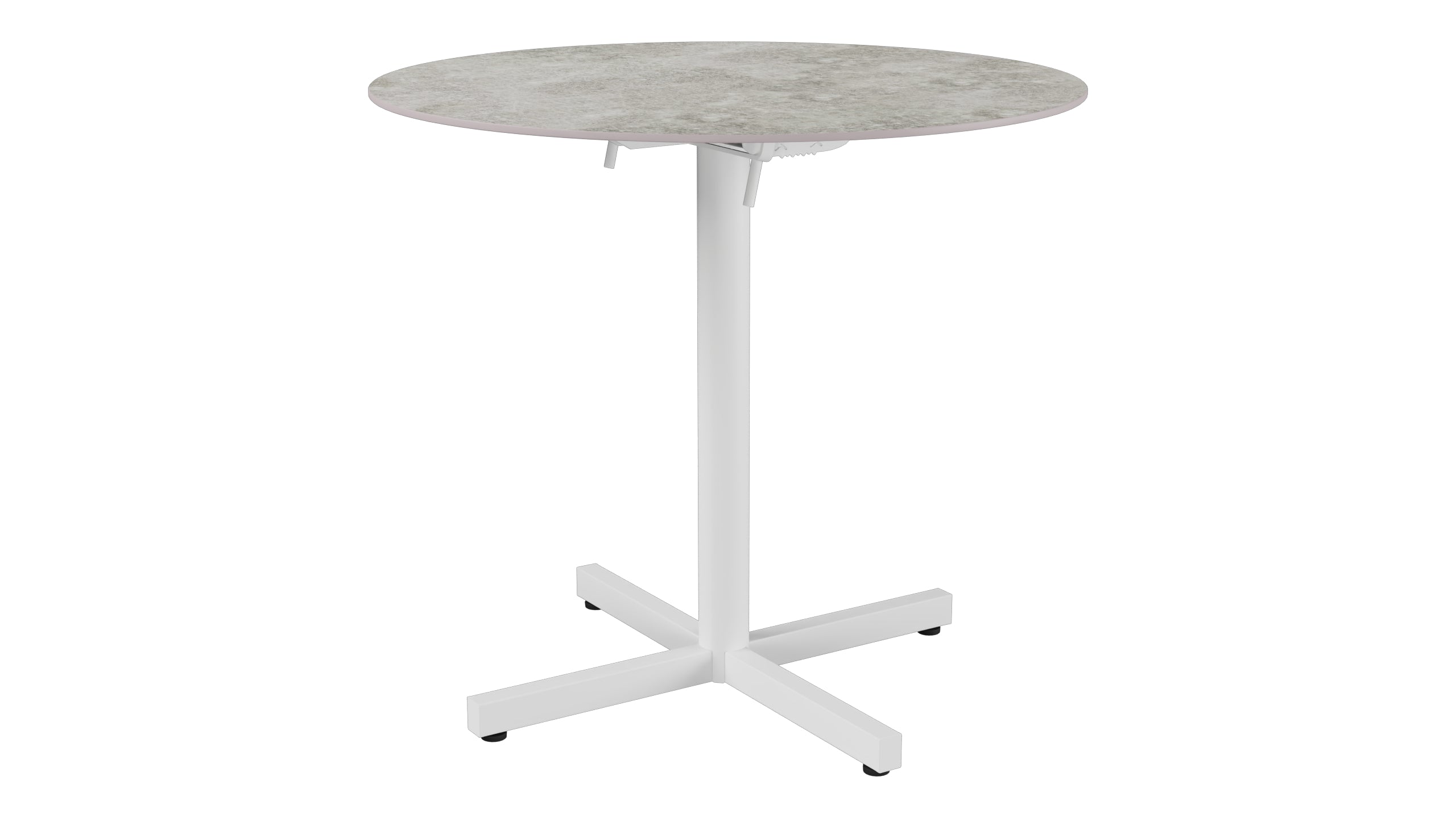 Luzern Glasfaser-Gartentisch Decor ø80 klappbar in Beton präsentiert im Onlineshop von KAQTU Design AG. Gartentisch ist von Schaffner