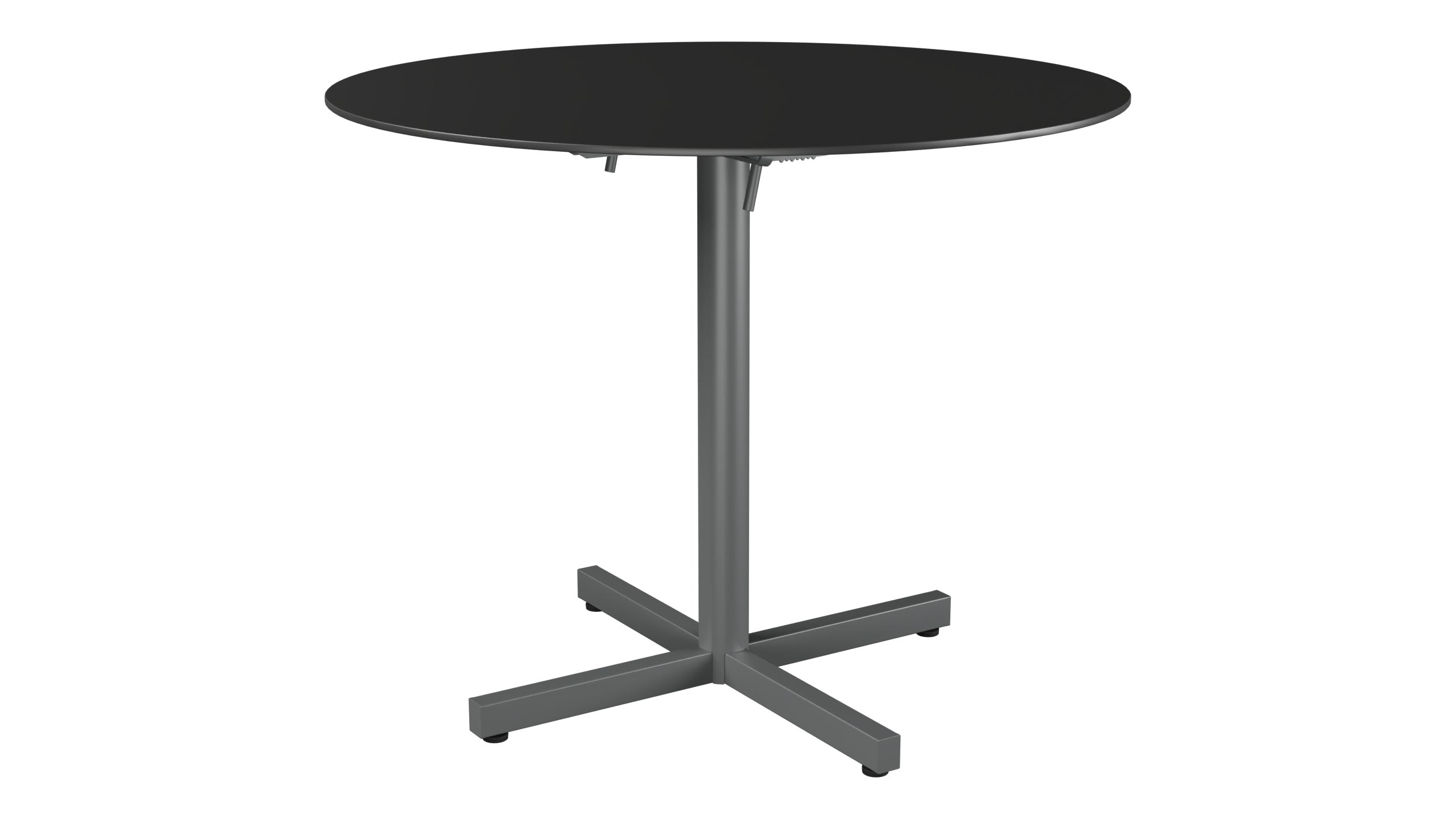 Luzern Glasfaser-Gartentisch Decor ø90 klappbar in Anthrazit präsentiert im Onlineshop von KAQTU Design AG. Gartentisch ist von Schaffner