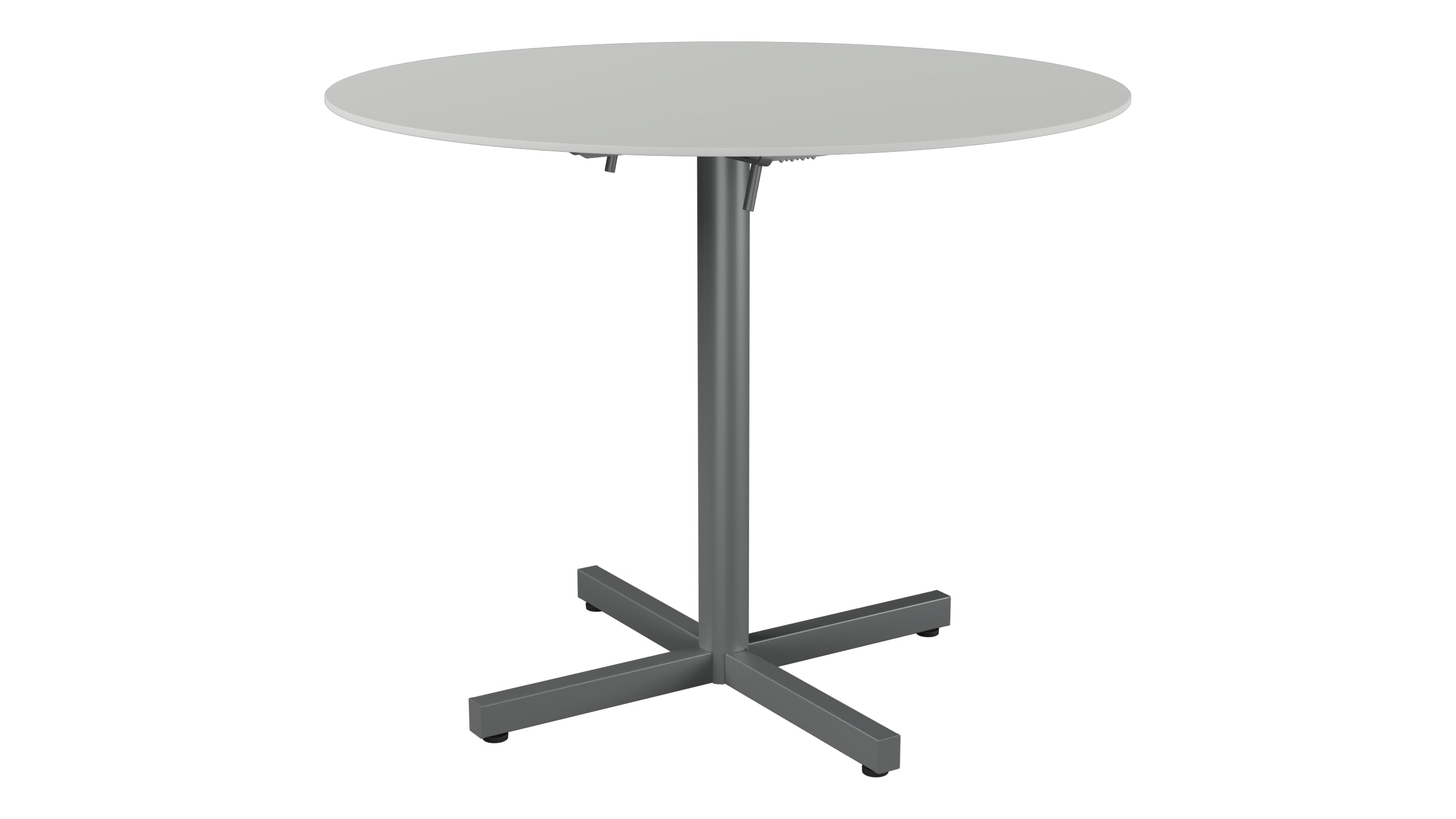 Luzern Glasfaser-Gartentisch Decor ø90 klappbar in Alusilber präsentiert im Onlineshop von KAQTU Design AG. Gartentisch ist von Schaffner