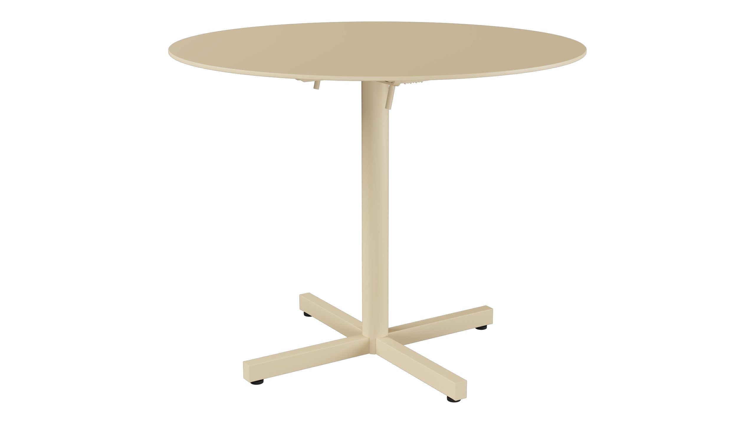 Luzern Glasfaser-Gartentisch Decor ø90 klappbar in Pastellbraun präsentiert im Onlineshop von KAQTU Design AG. Gartentisch ist von Schaffner