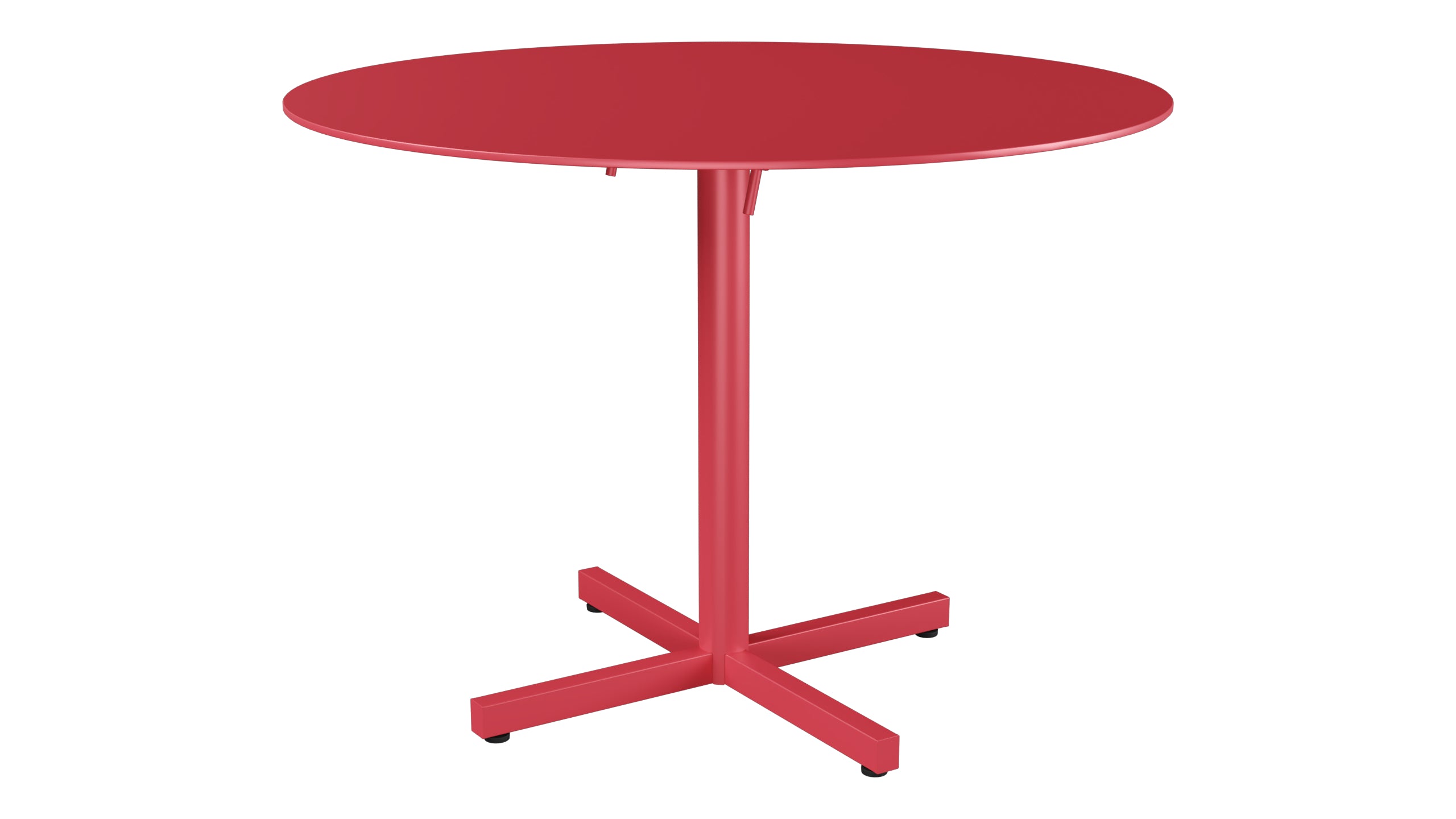 Luzern Glasfaser-Gartentisch Decor ø100 klappbar in Ahornrot präsentiert im Onlineshop von KAQTU Design AG. Gartentisch ist von Schaffner
