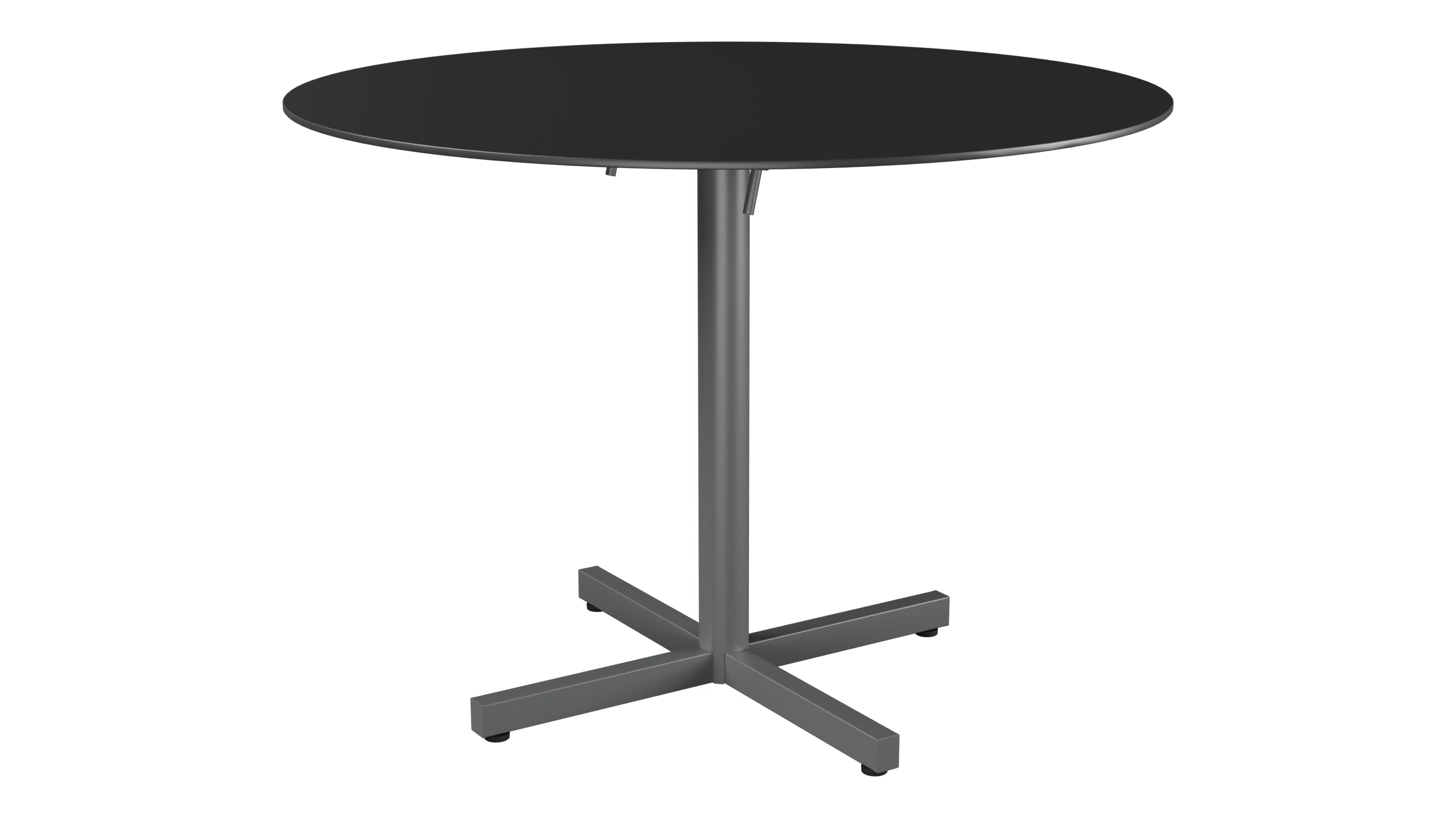 Luzern Glasfaser-Gartentisch Decor ø100 klappbar in Anthrazit präsentiert im Onlineshop von KAQTU Design AG. Gartentisch ist von Schaffner