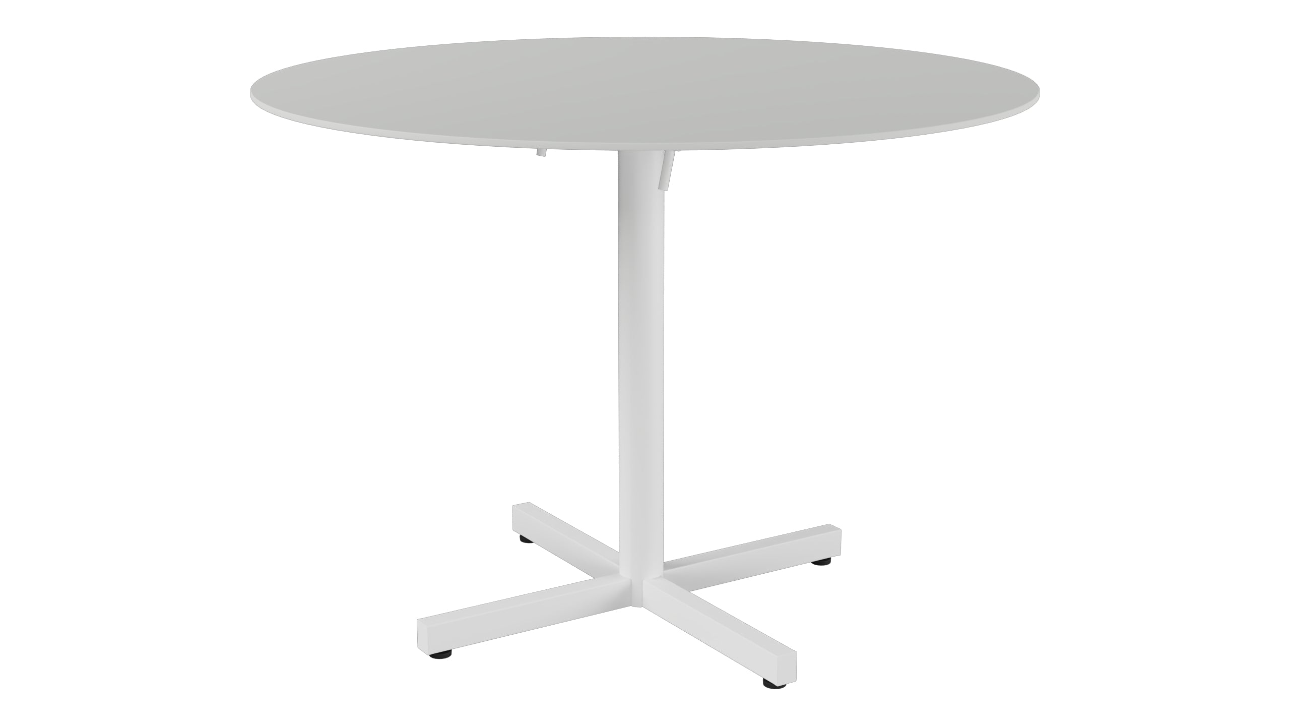 Luzern Glasfaser-Gartentisch Decor ø100 klappbar in Alusilber präsentiert im Onlineshop von KAQTU Design AG. Gartentisch ist von Schaffner