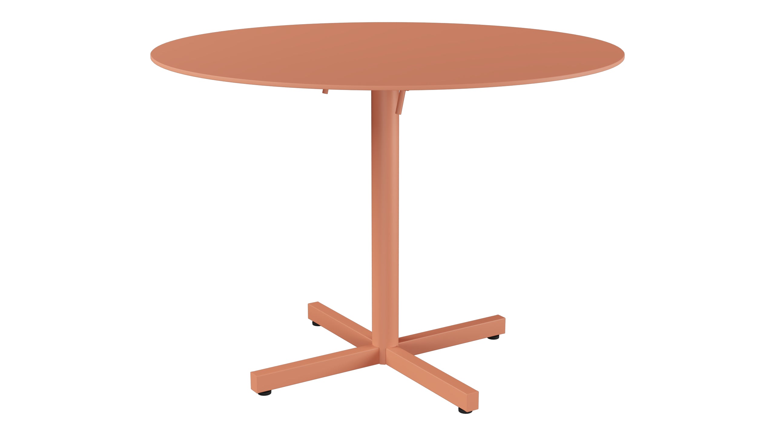 Luzern Glasfaser-Gartentisch Decor ø100 klappbar in Pastellterracotta präsentiert im Onlineshop von KAQTU Design AG. Gartentisch ist von Schaffner