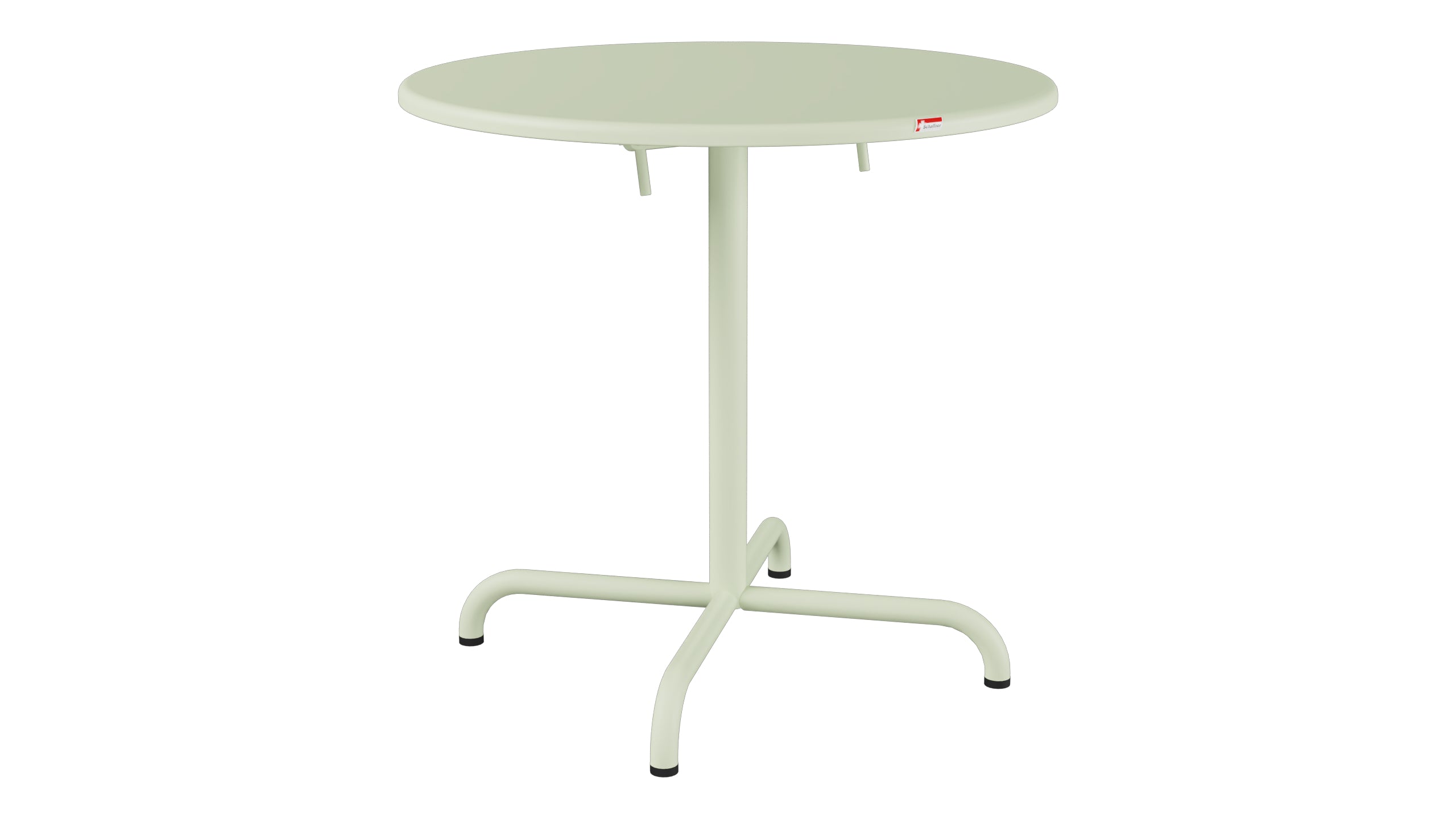 Davos Glasfaser-Gartentisch ø75 klappbar in Pastellgrün präsentiert im Onlineshop von KAQTU Design AG. Gartentisch ist von Schaffner