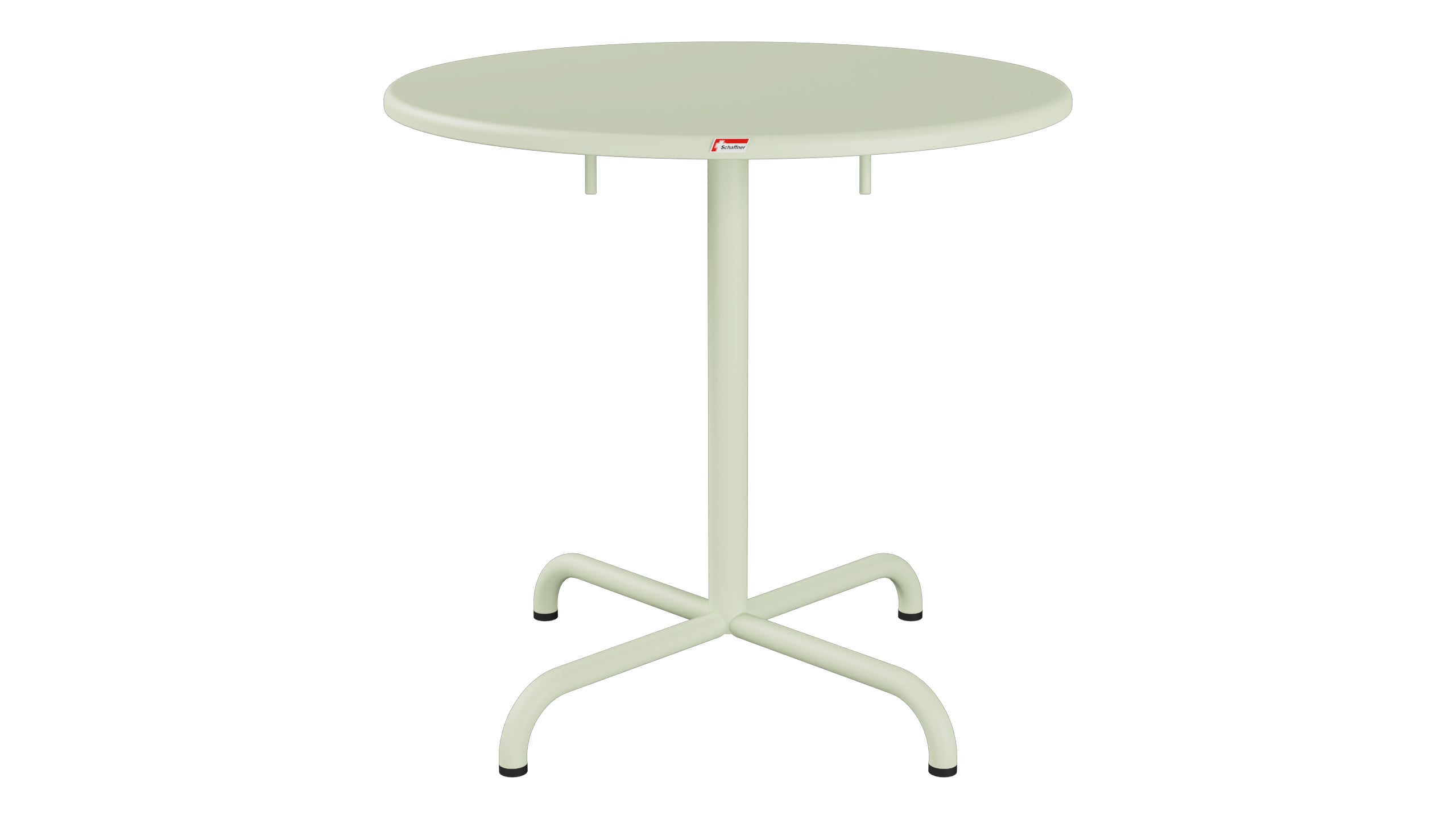 Davos Glasfaser-Gartentisch ø75 klappbar in Pastellgrün präsentiert im Onlineshop von KAQTU Design AG. Gartentisch ist von Schaffner
