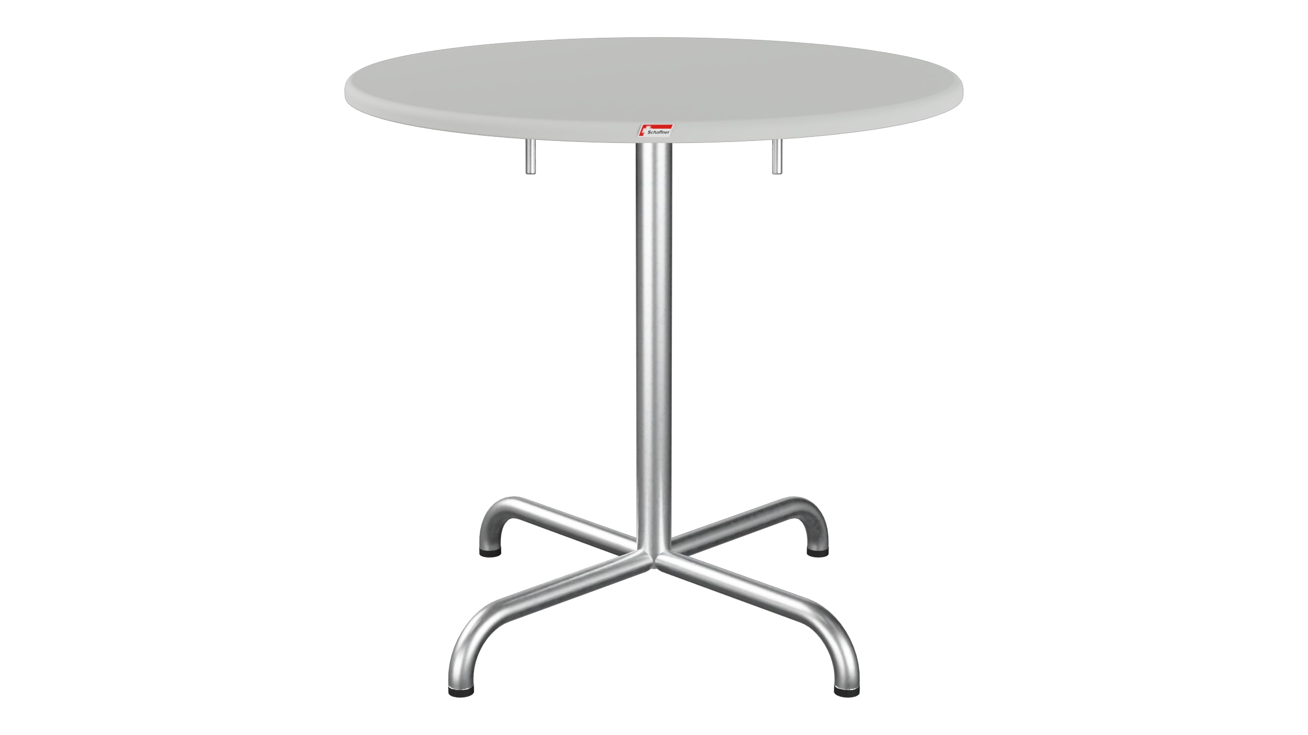 Davos Glasfaser-Gartentisch ø75 klappbar in Alusilber präsentiert im Onlineshop von KAQTU Design AG. Gartentisch ist von Schaffner