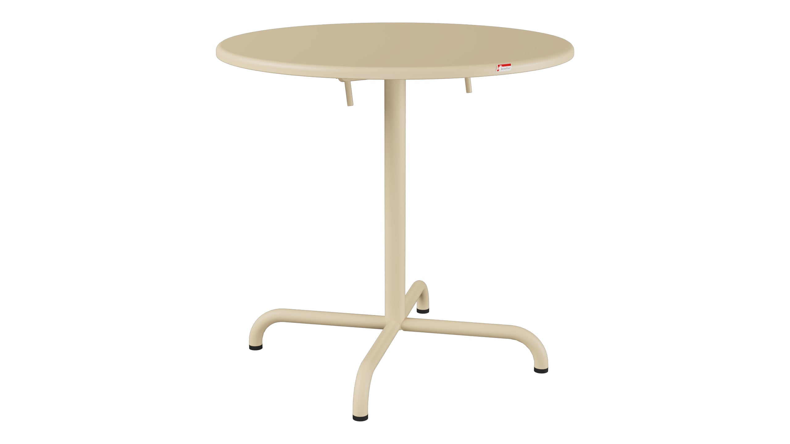 Davos Glasfaser-Gartentisch ø75 klappbar in Pastellbraun präsentiert im Onlineshop von KAQTU Design AG. Gartentisch ist von Schaffner
