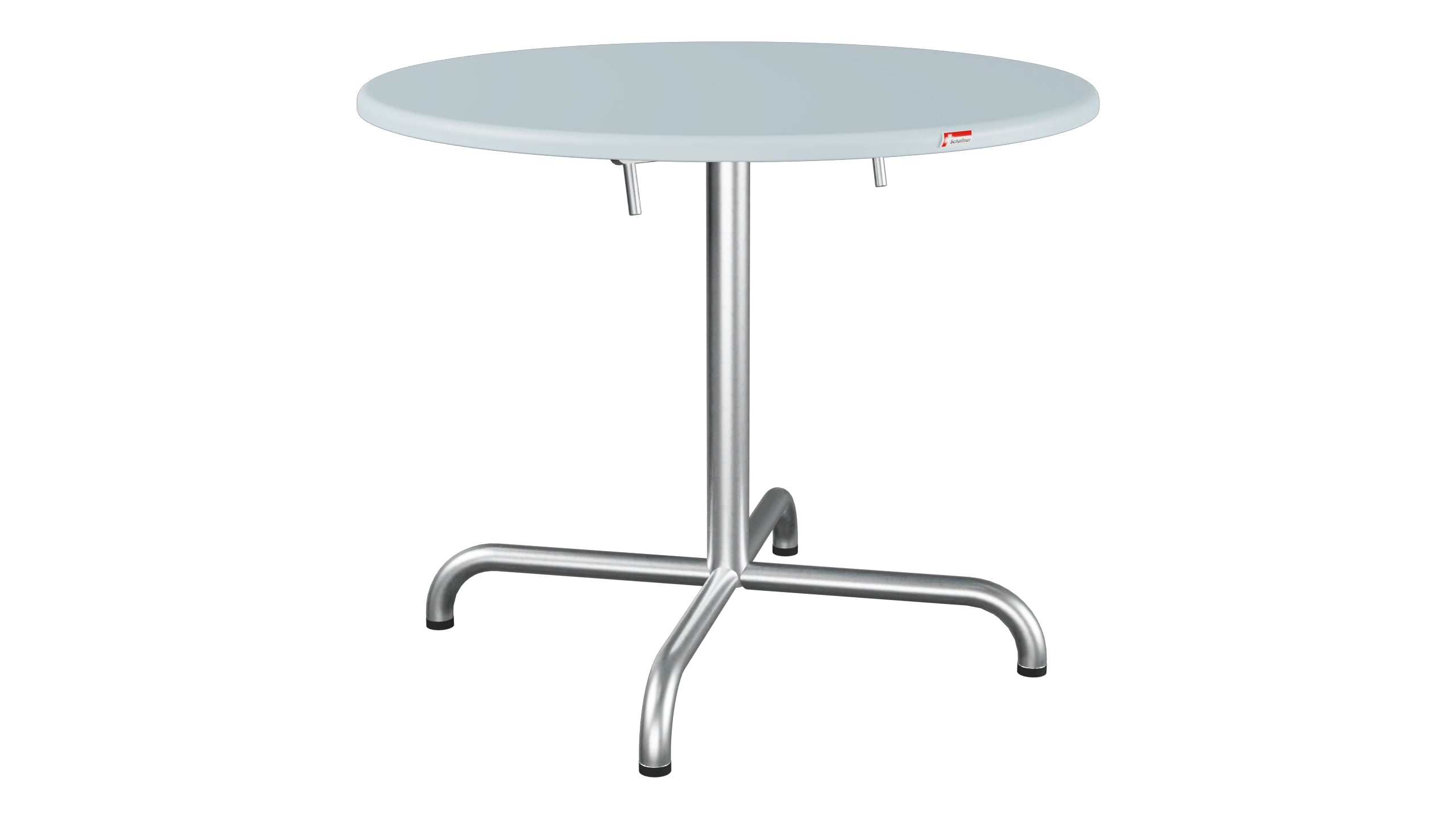 Davos Glasfaser-Salontisch ø75 / 62 klappbar in Pastellblau präsentiert im Onlineshop von KAQTU Design AG. Beistelltisch Outdoor ist von Schaffner