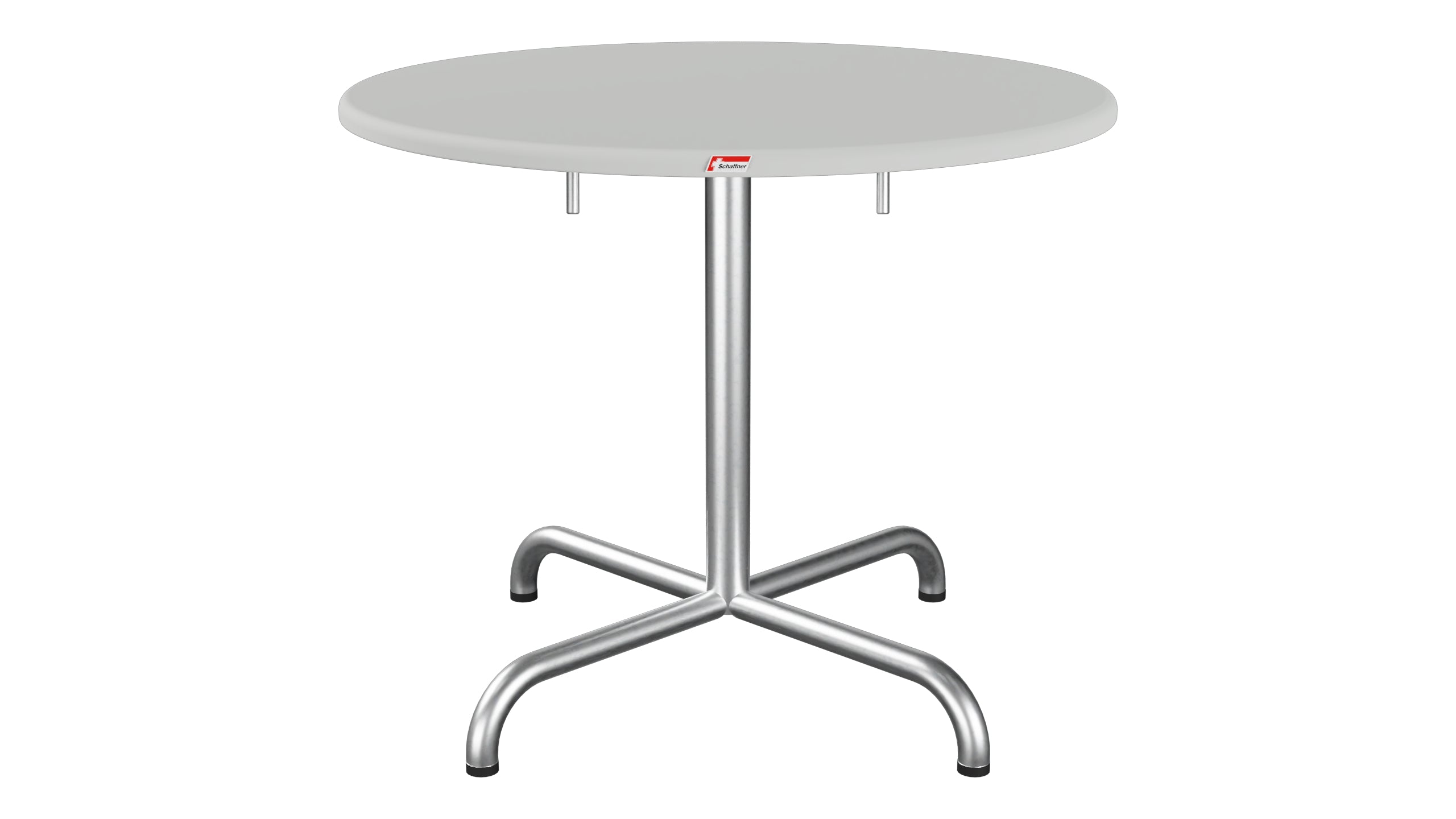 Davos Glasfaser-Salontisch ø75 / 62 klappbar in Alusilber präsentiert im Onlineshop von KAQTU Design AG. Beistelltisch Outdoor ist von Schaffner