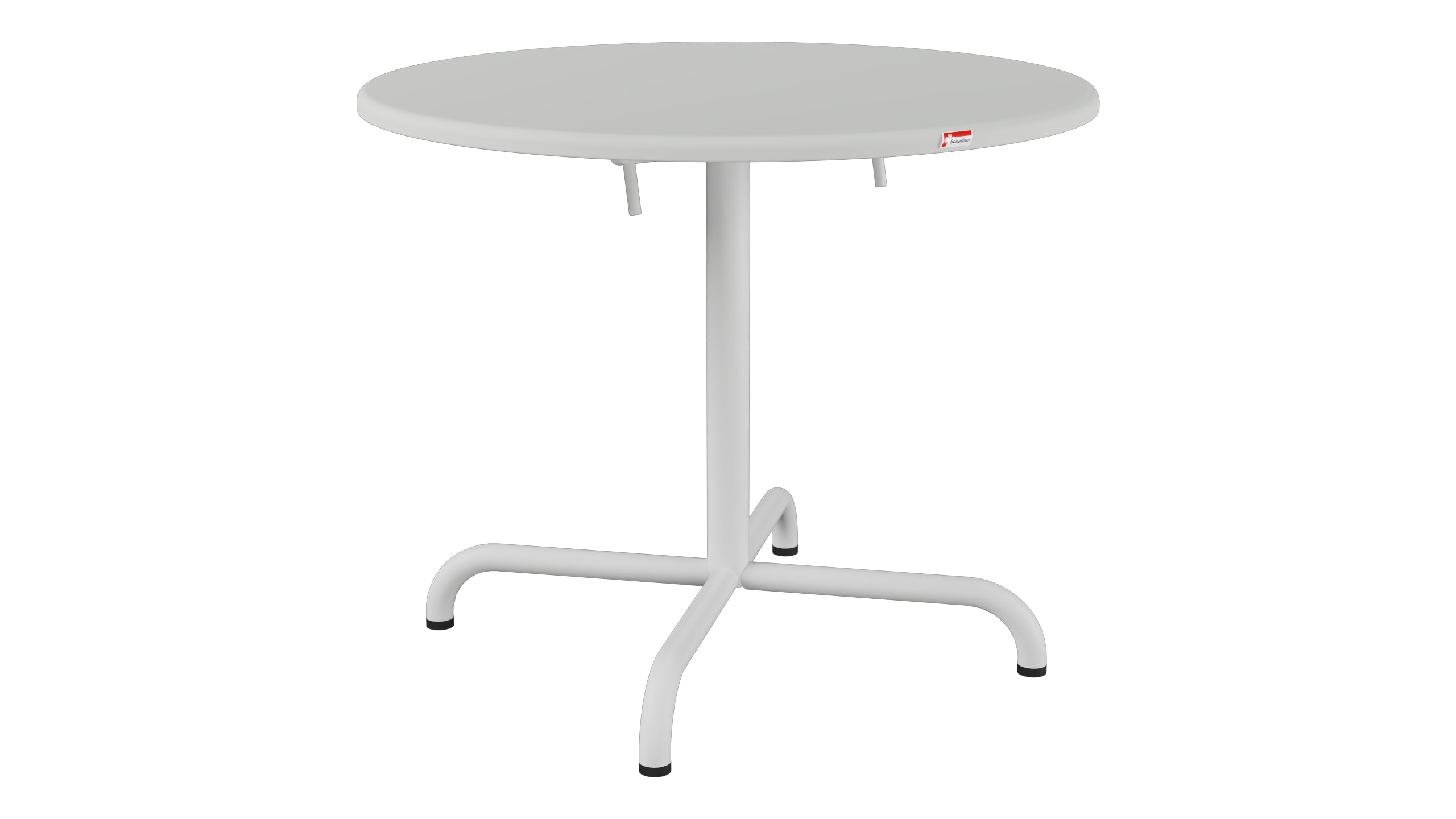 Davos Glasfaser-Salontisch ø75 / 62 klappbar in Alusilber präsentiert im Onlineshop von KAQTU Design AG. Beistelltisch Outdoor ist von Schaffner