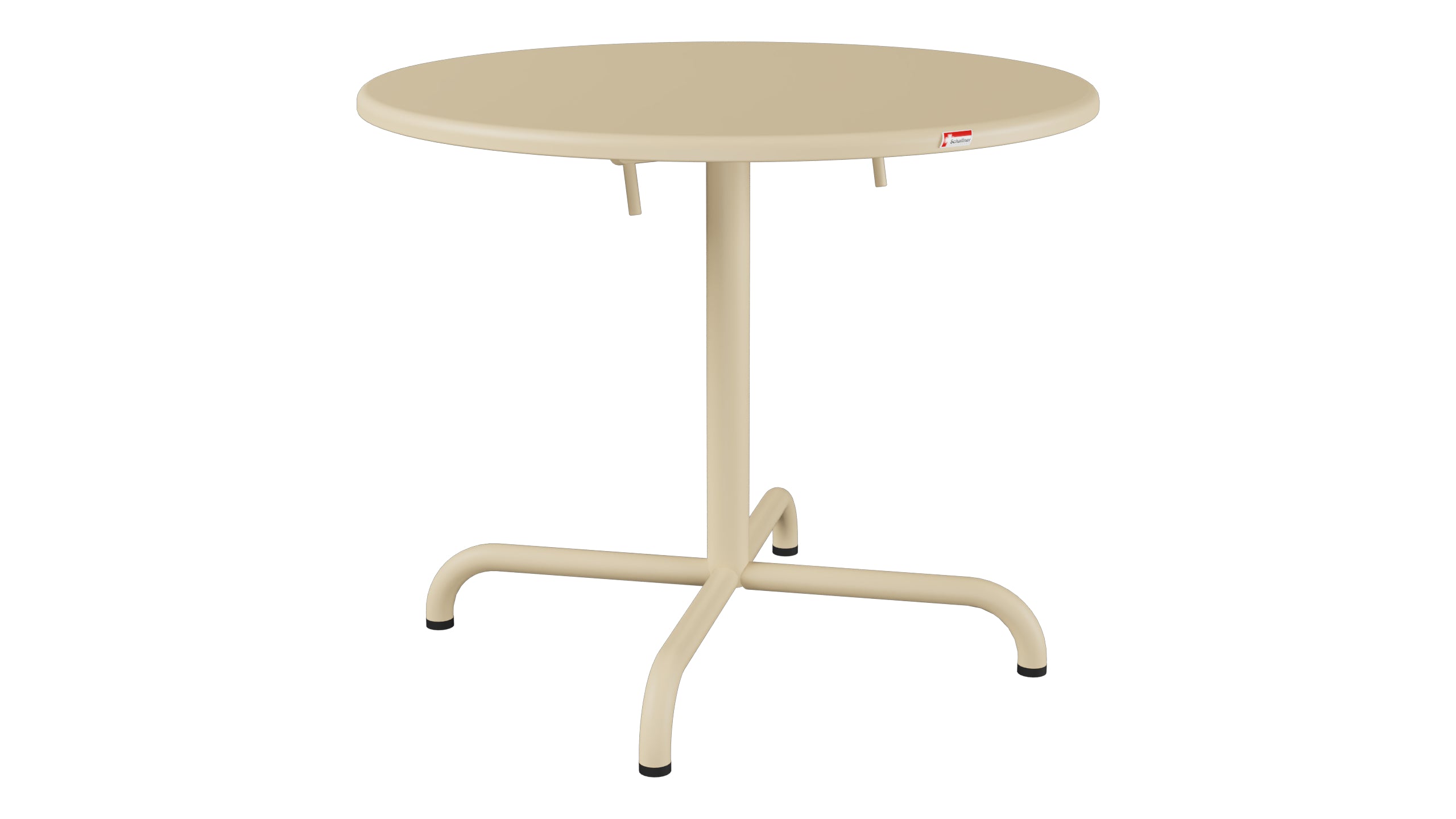 Davos Glasfaser-Salontisch ø75 / 62 klappbar in Pastellbraun präsentiert im Onlineshop von KAQTU Design AG. Beistelltisch Outdoor ist von Schaffner