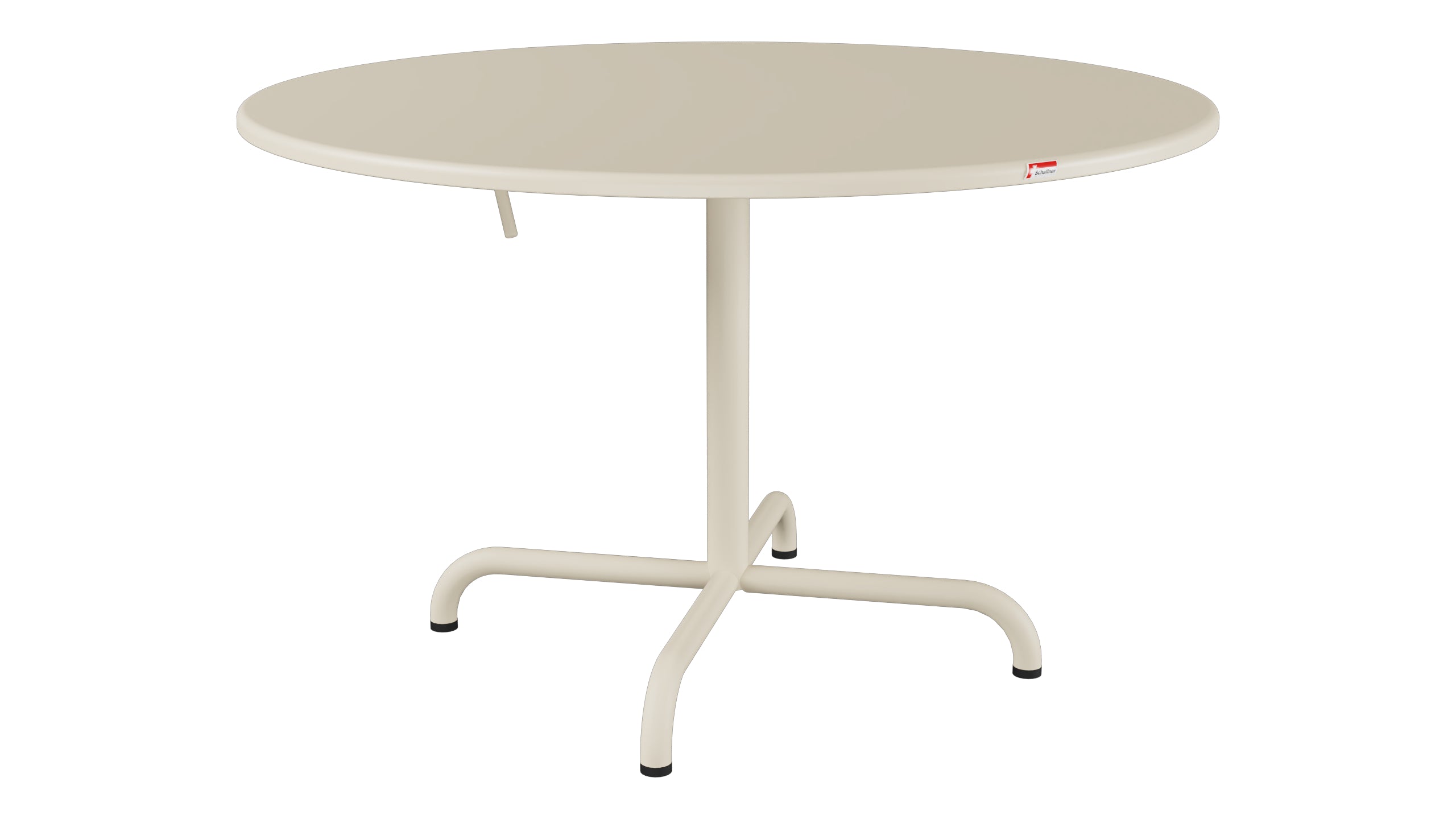 Davos Glasfaser-Salontisch ø100 / 62 klappbar in Pastellsand präsentiert im Onlineshop von KAQTU Design AG. Beistelltisch Outdoor ist von Schaffner