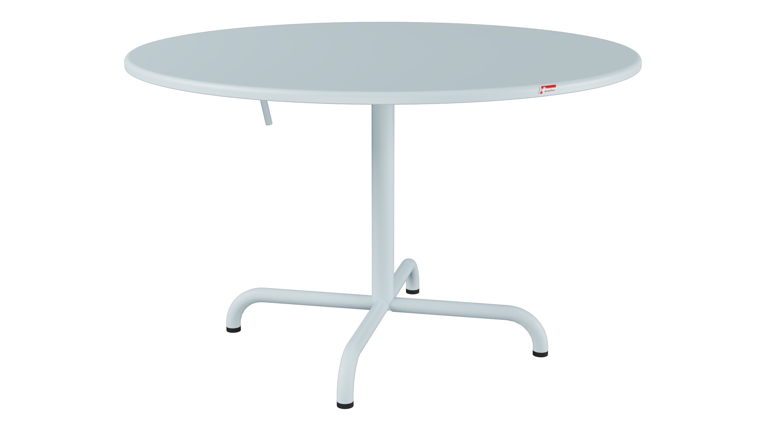 Davos Glasfaser-Salontisch ø100 / 62 klappbar in Pastellblau präsentiert im Onlineshop von KAQTU Design AG. Beistelltisch Outdoor ist von Schaffner