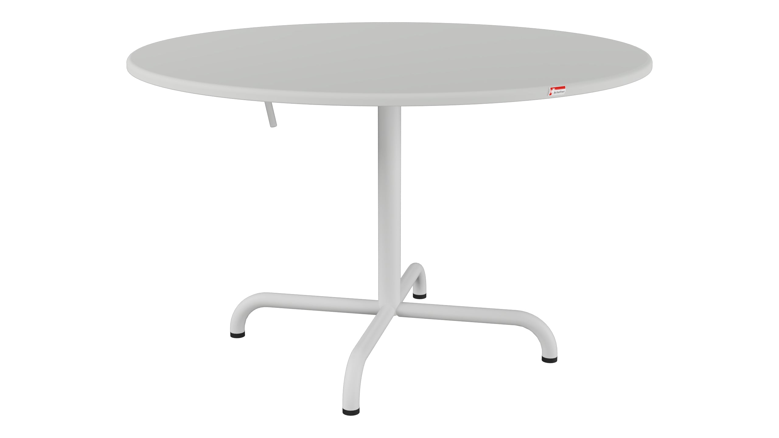 Davos Glasfaser-Salontisch ø100 / 62 klappbar in Alusilber präsentiert im Onlineshop von KAQTU Design AG. Beistelltisch Outdoor ist von Schaffner