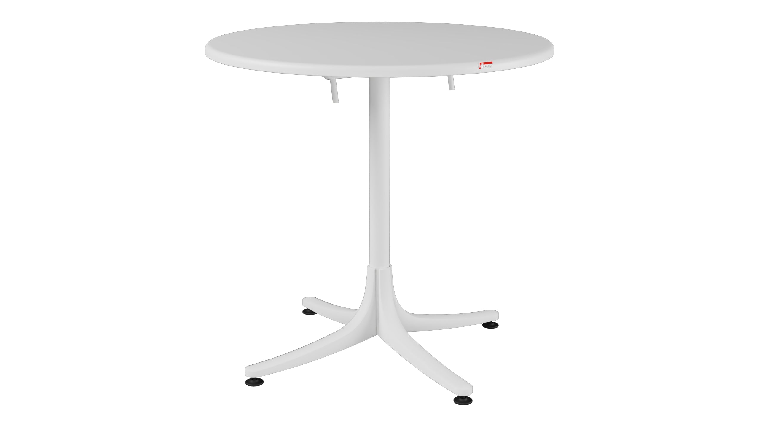 Schaffhausen Glasfaser-Gartentisch ø75 klappbar in Weiss präsentiert im Onlineshop von KAQTU Design AG. Gartentisch ist von Schaffner