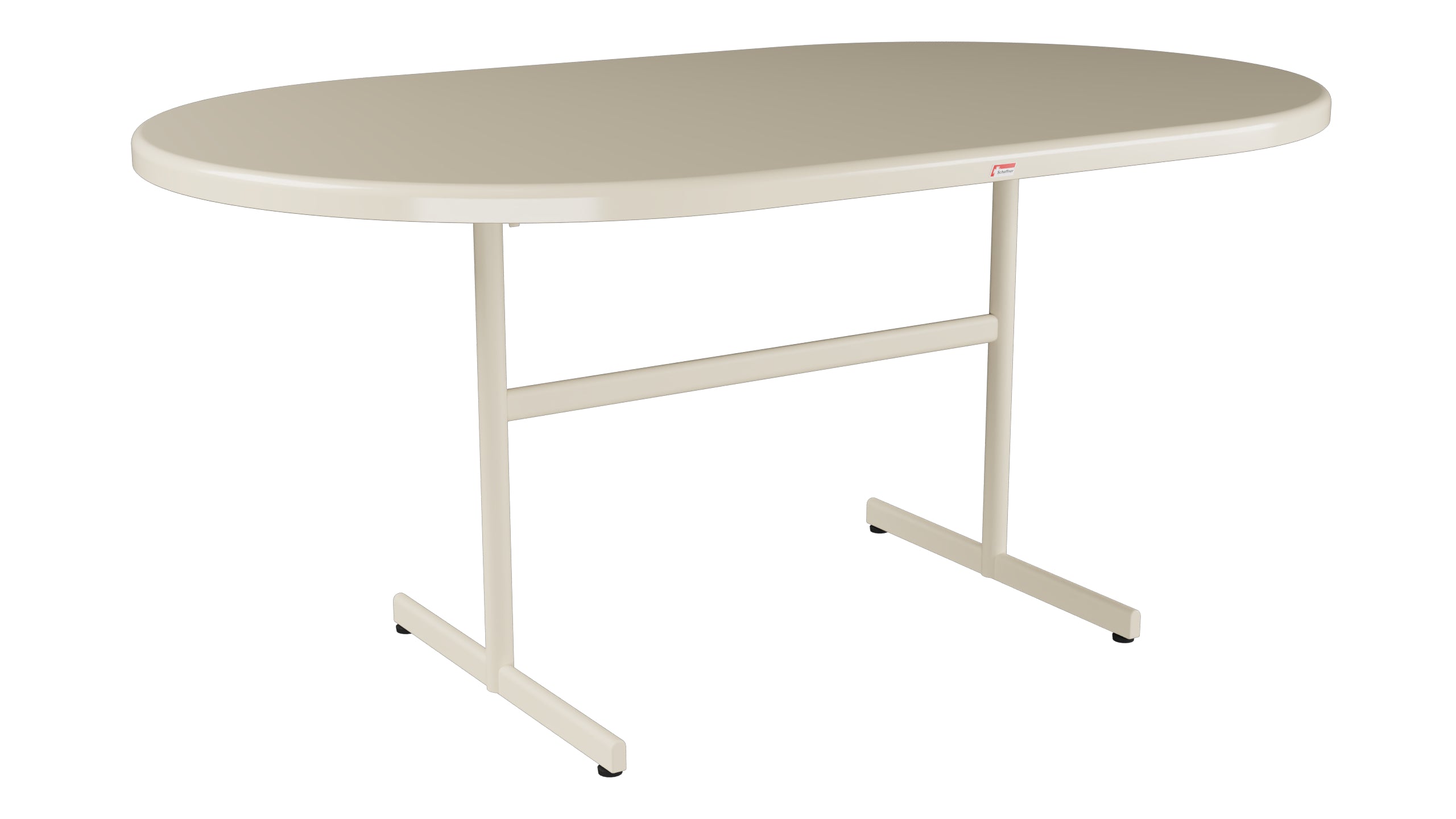 Bodensee Glasfaser-Gartentisch 160x95 oval klappbar in Pastellsand präsentiert im Onlineshop von KAQTU Design AG. Gartentisch ist von Schaffner