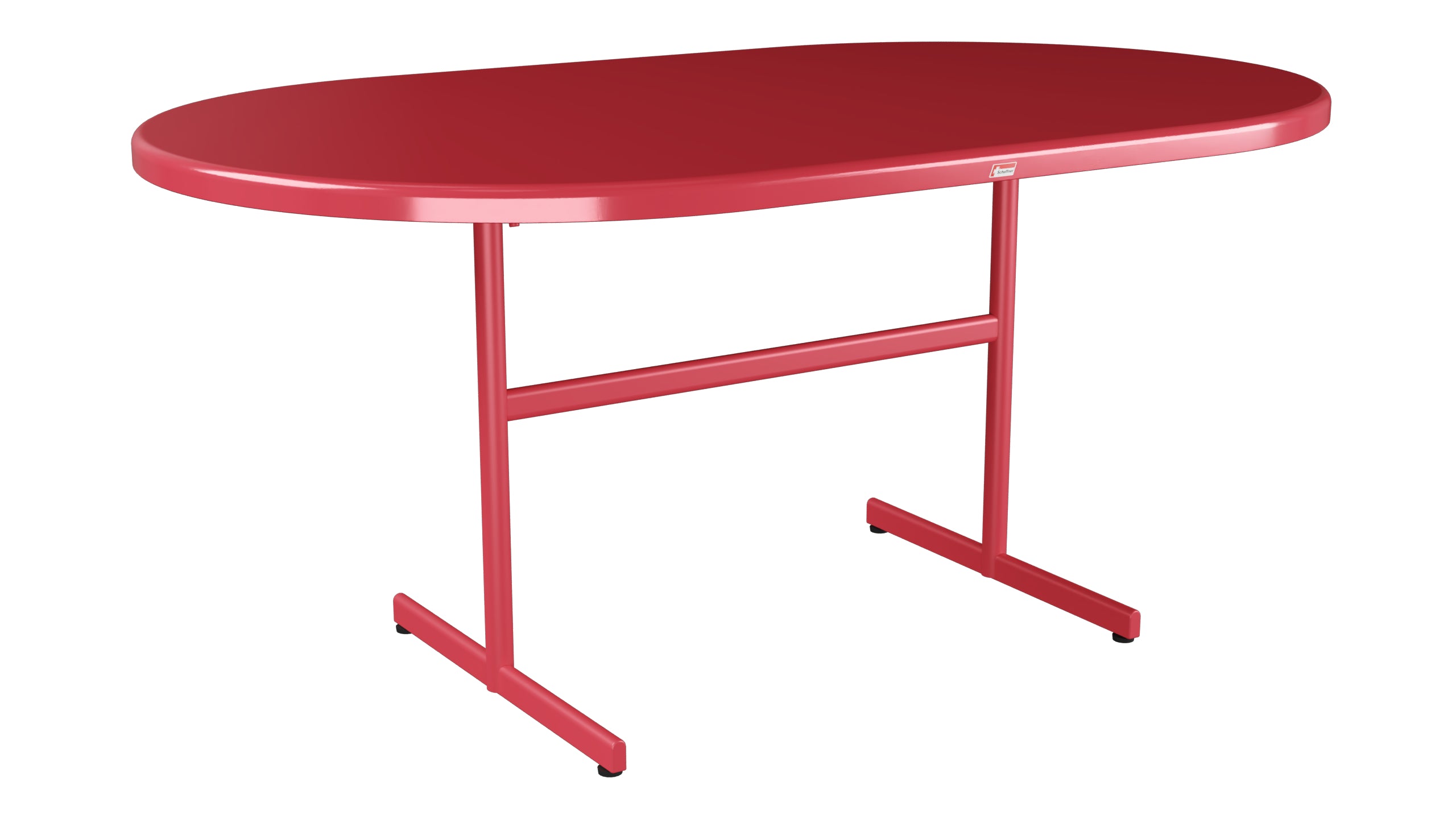 Bodensee Glasfaser-Gartentisch 160x95 oval klappbar in Ahornrot präsentiert im Onlineshop von KAQTU Design AG. Gartentisch ist von Schaffner