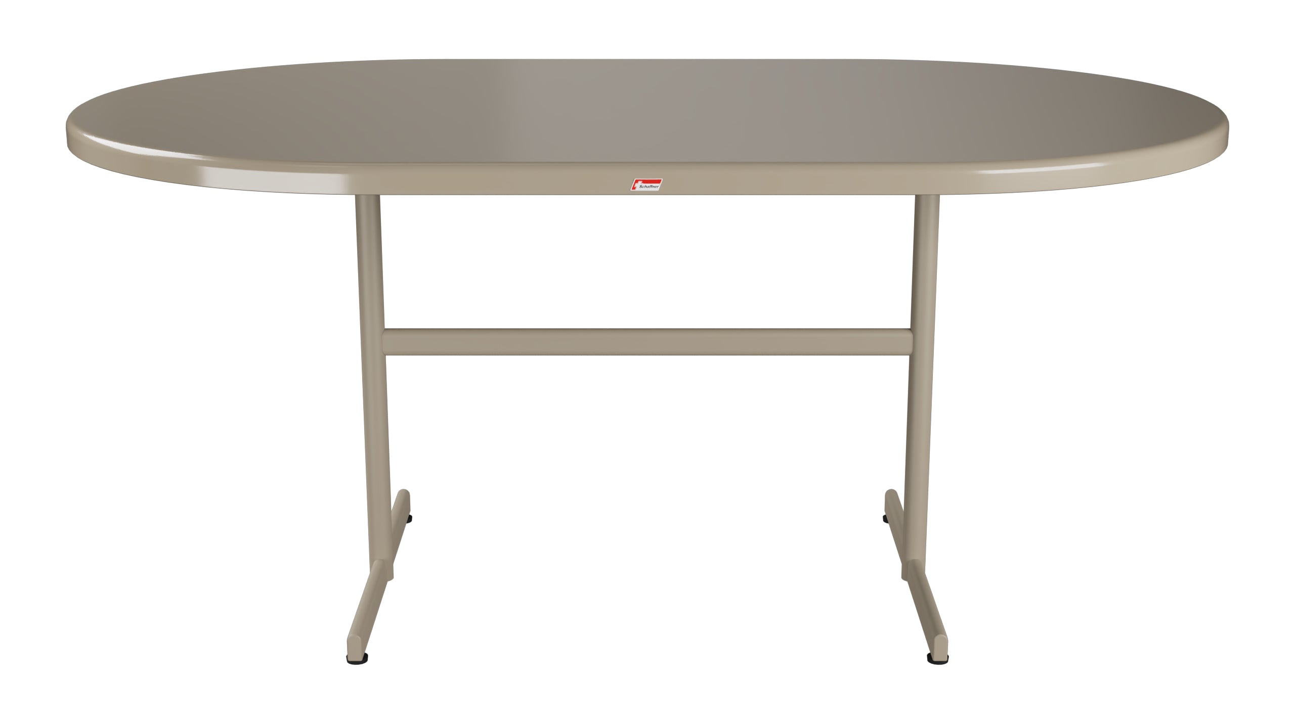 Bodensee Glasfaser-Gartentisch 160x95 oval klappbar in Champagner präsentiert im Onlineshop von KAQTU Design AG. Gartentisch ist von Schaffner