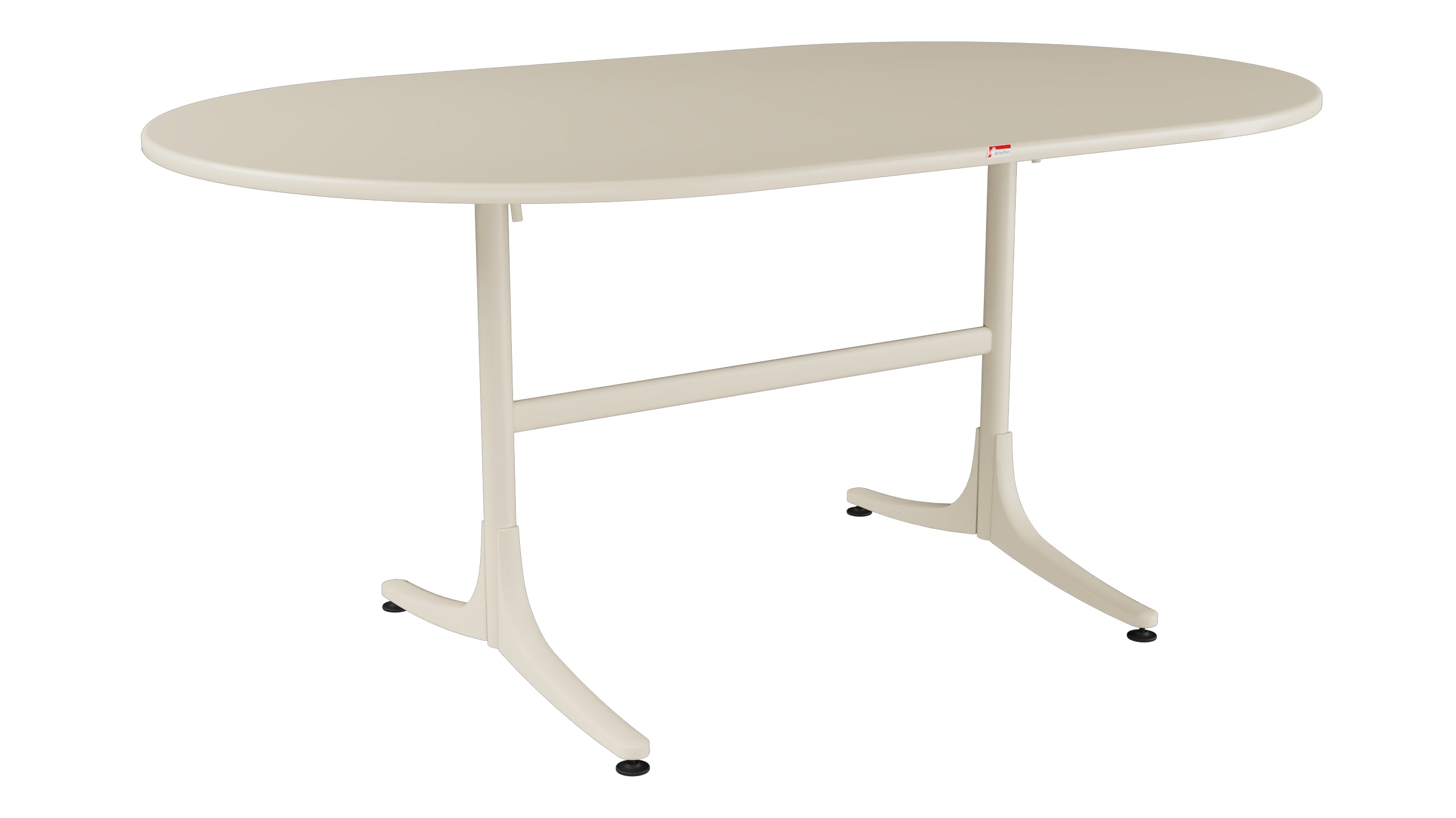 Schaffhausen Glasfaser-Gartentisch 160x95 oval klappbar in Pastellsand präsentiert im Onlineshop von KAQTU Design AG. Gartentisch ist von Schaffner
