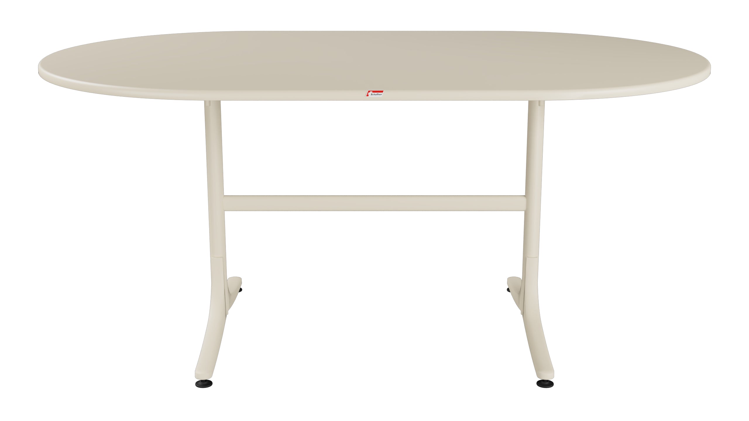 Schaffhausen Glasfaser-Gartentisch 160x95 oval klappbar in Pastellsand präsentiert im Onlineshop von KAQTU Design AG. Gartentisch ist von Schaffner