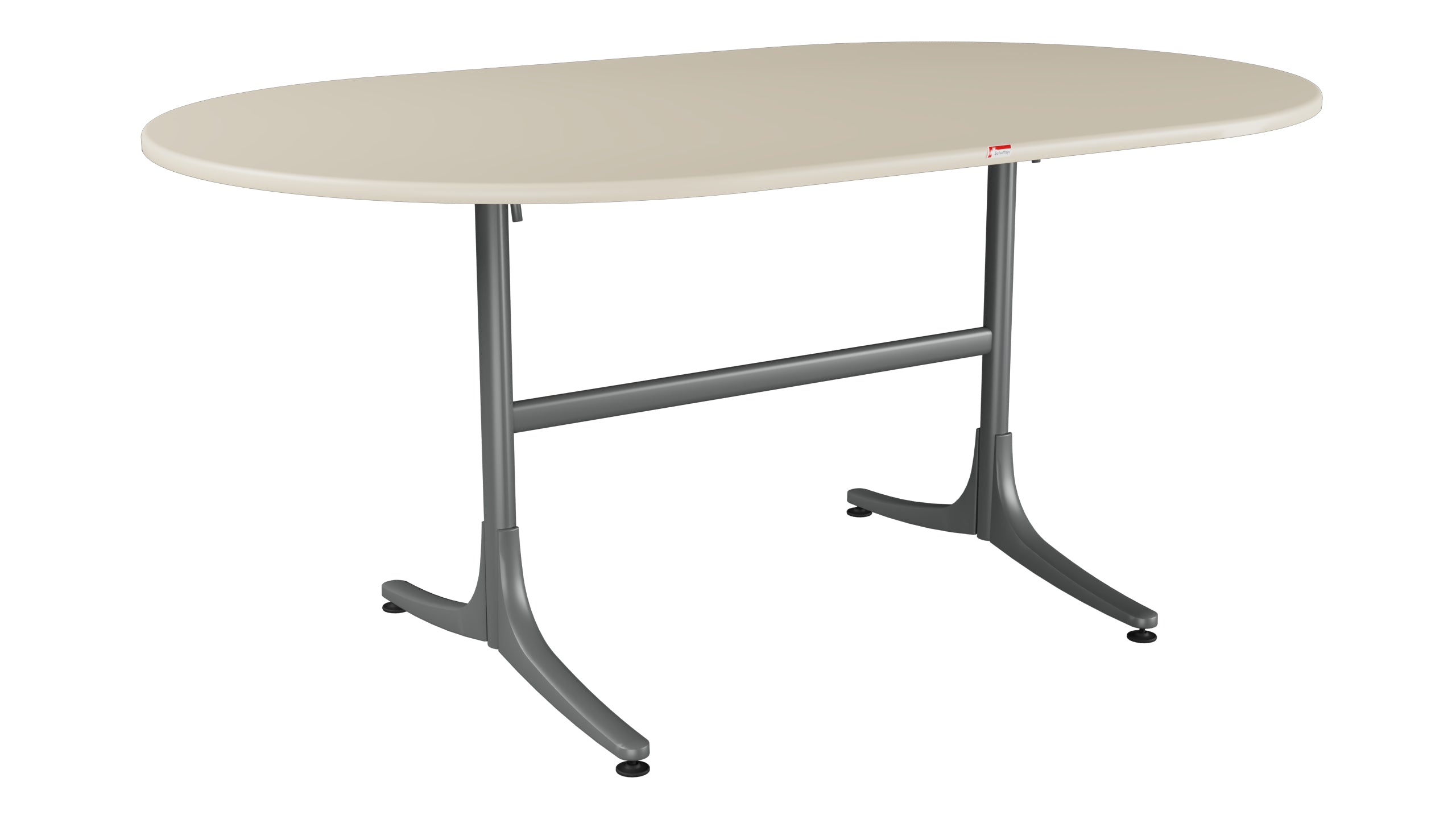 Schaffhausen Glasfaser-Gartentisch 160x95 oval klappbar in Pastellsand präsentiert im Onlineshop von KAQTU Design AG. Gartentisch ist von Schaffner