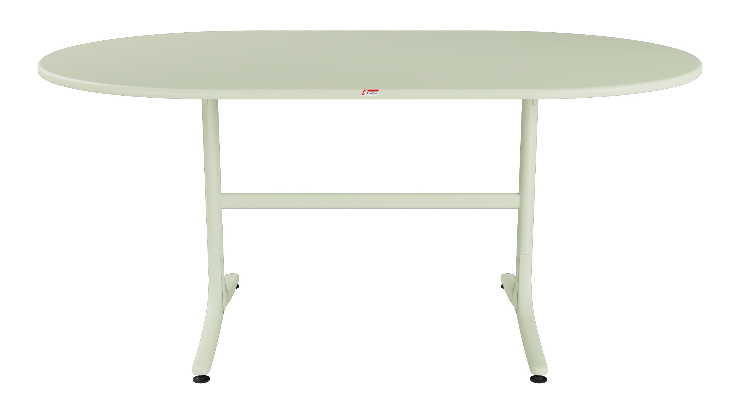 Schaffhausen Glasfaser-Gartentisch 160x95 oval klappbar in Pastellgrün präsentiert im Onlineshop von KAQTU Design AG. Gartentisch ist von Schaffner