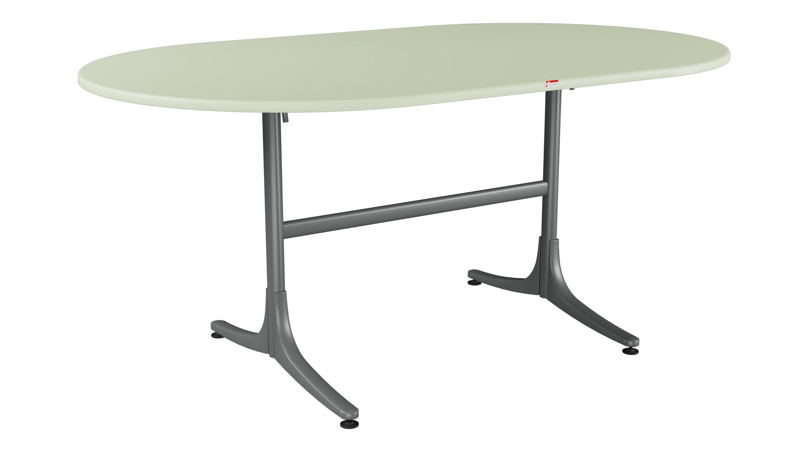 Schaffhausen Glasfaser-Gartentisch 160x95 oval klappbar in Pastellgrün präsentiert im Onlineshop von KAQTU Design AG. Gartentisch ist von Schaffner