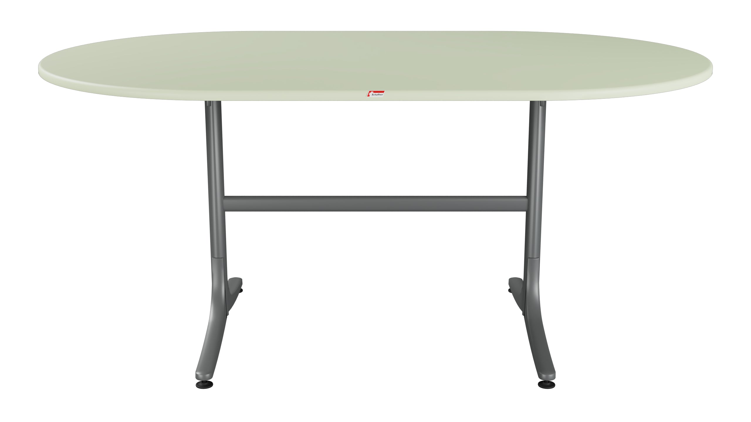 Schaffhausen Glasfaser-Gartentisch 160x95 oval klappbar in Pastellgrün präsentiert im Onlineshop von KAQTU Design AG. Gartentisch ist von Schaffner