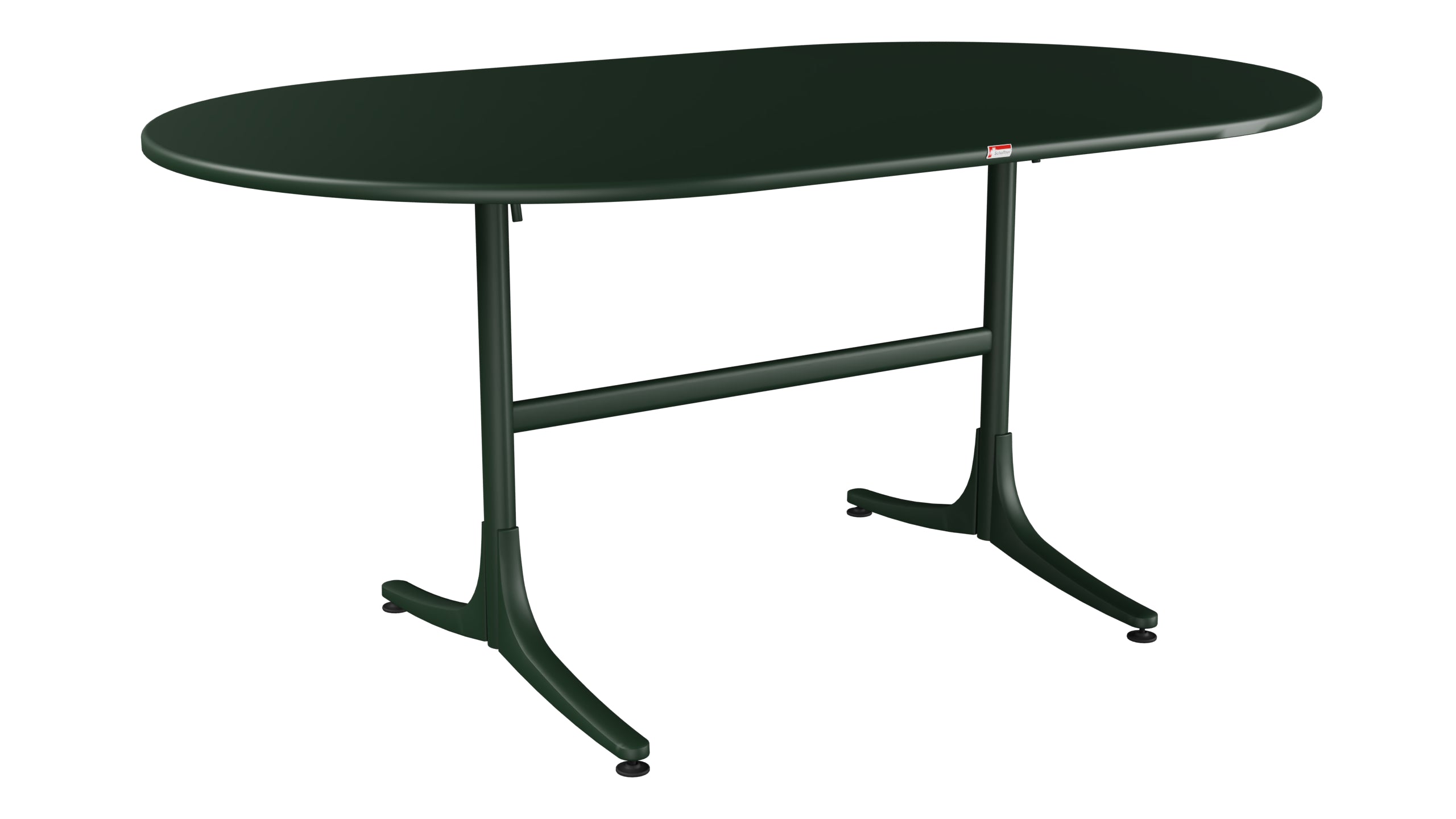 Schaffhausen Glasfaser-Gartentisch 160x95 oval klappbar in Tannengrün präsentiert im Onlineshop von KAQTU Design AG. Gartentisch ist von Schaffner