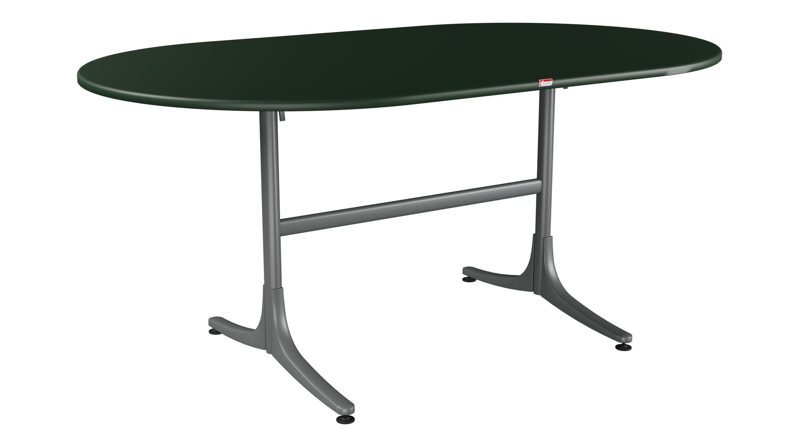 Schaffhausen Glasfaser-Gartentisch 160x95 oval klappbar in Tannengrün präsentiert im Onlineshop von KAQTU Design AG. Gartentisch ist von Schaffner