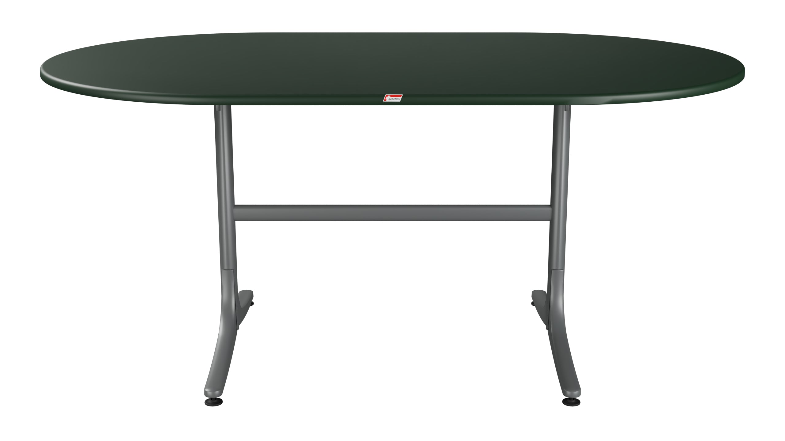 Schaffhausen Glasfaser-Gartentisch 160x95 oval klappbar in Tannengrün präsentiert im Onlineshop von KAQTU Design AG. Gartentisch ist von Schaffner
