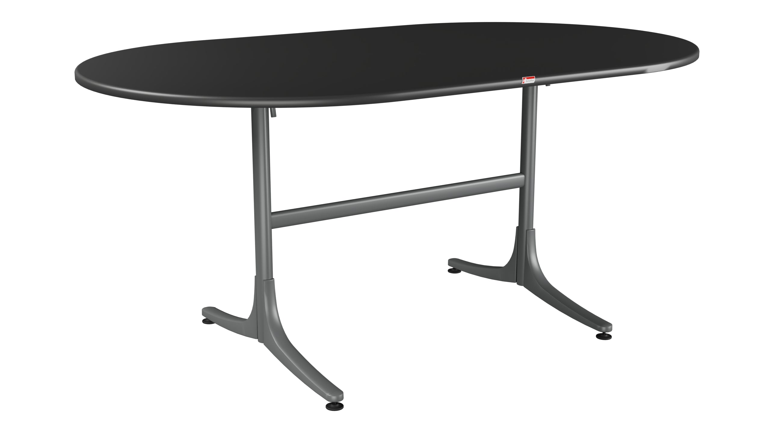 Schaffhausen Glasfaser-Gartentisch 160x95 oval klappbar in Anthrazit präsentiert im Onlineshop von KAQTU Design AG. Gartentisch ist von Schaffner