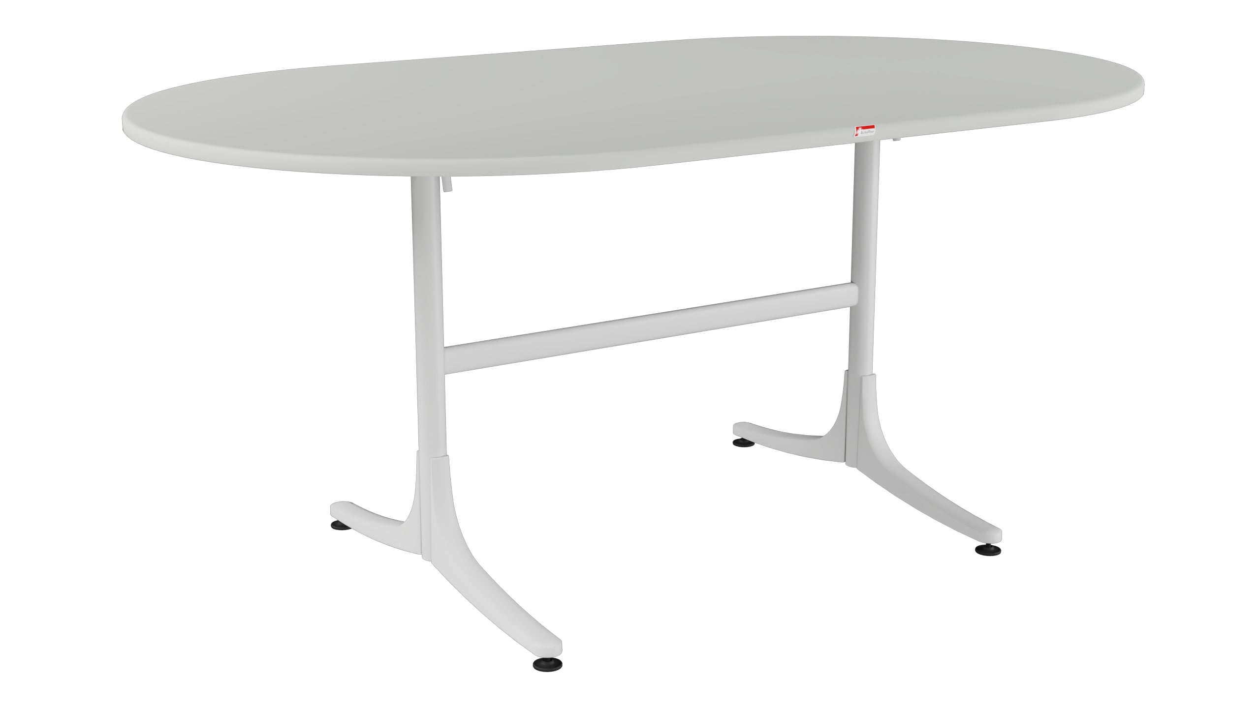 Schaffhausen Glasfaser-Gartentisch 160x95 oval klappbar in Alusilber präsentiert im Onlineshop von KAQTU Design AG. Gartentisch ist von Schaffner