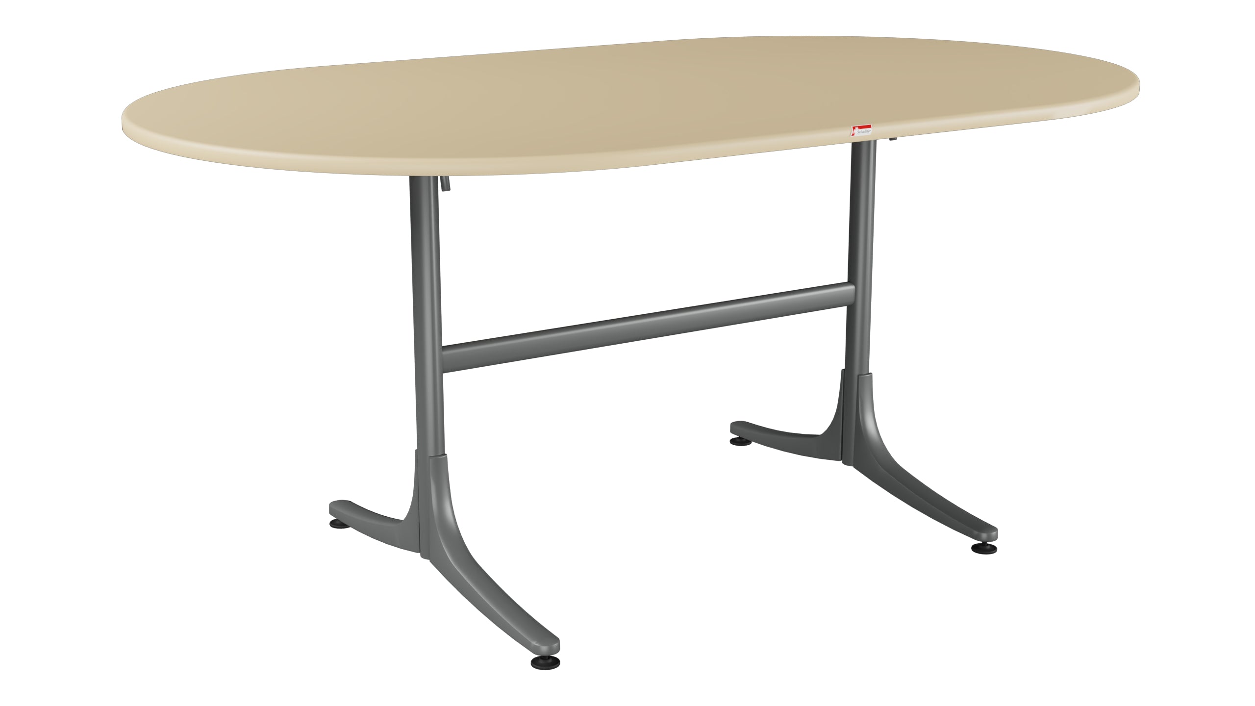 Schaffhausen Glasfaser-Gartentisch 160x95 oval klappbar in Pastellbraun präsentiert im Onlineshop von KAQTU Design AG. Gartentisch ist von Schaffner