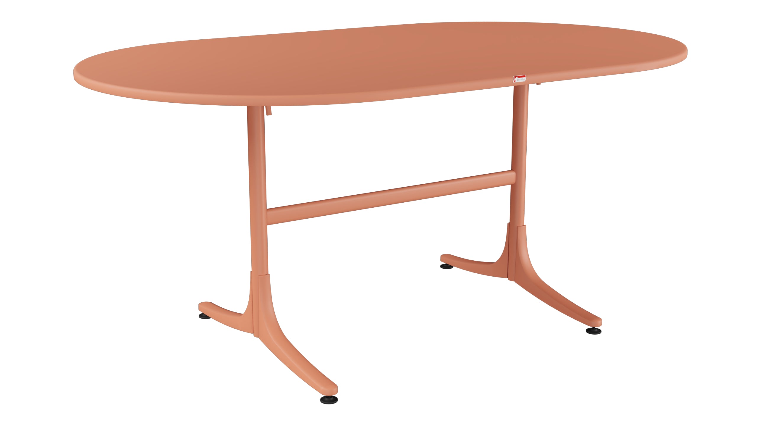 Schaffhausen Glasfaser-Gartentisch 160x95 oval klappbar in Pastellterracotta präsentiert im Onlineshop von KAQTU Design AG. Gartentisch ist von Schaffner