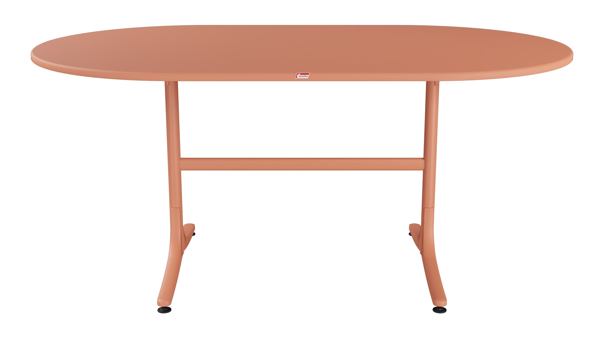 Schaffhausen Glasfaser-Gartentisch 160x95 oval klappbar in Pastellterracotta präsentiert im Onlineshop von KAQTU Design AG. Gartentisch ist von Schaffner