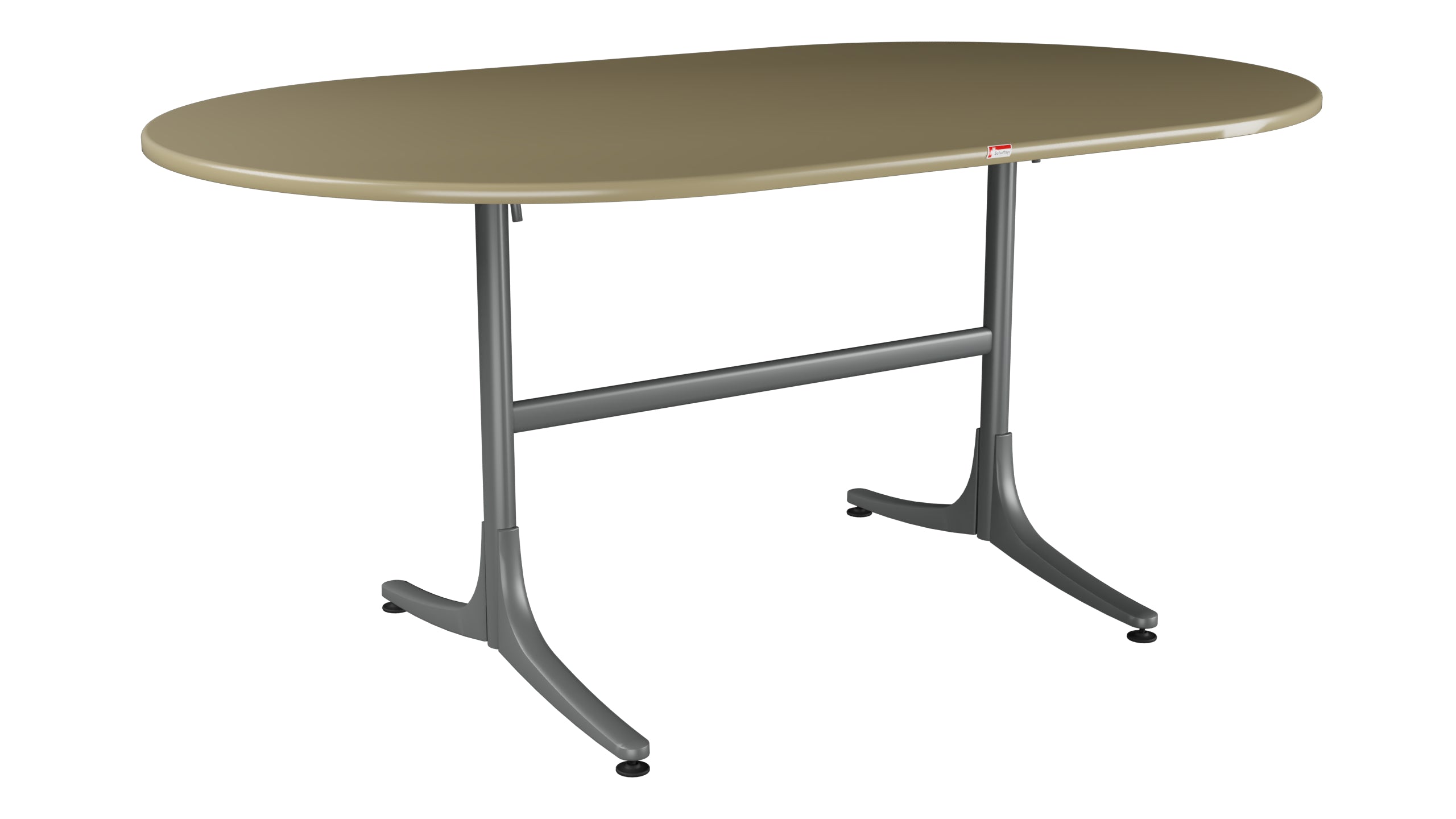 Schaffhausen Glasfaser-Gartentisch 160x95 oval klappbar in Champagner präsentiert im Onlineshop von KAQTU Design AG. Gartentisch ist von Schaffner