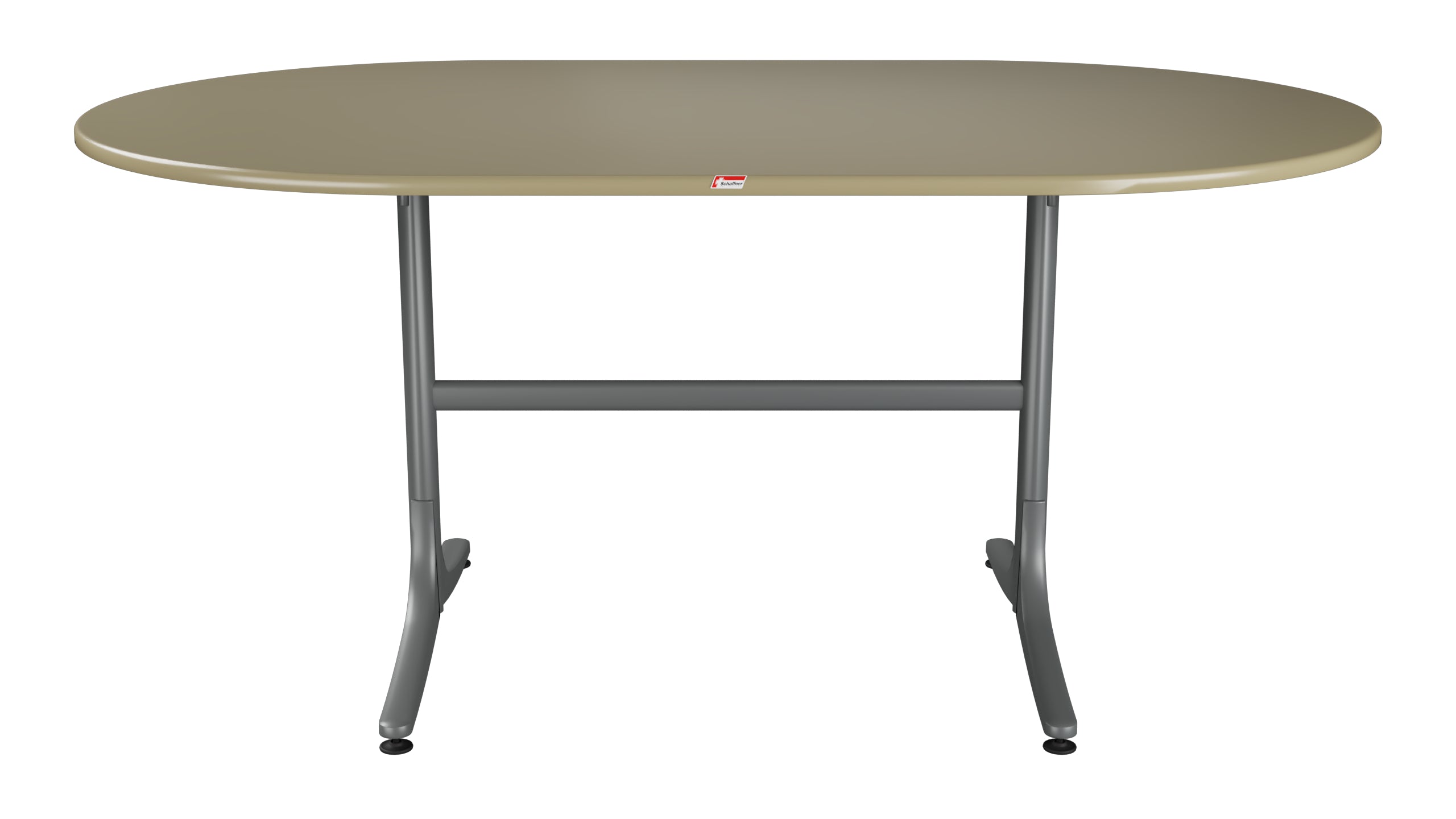 Schaffhausen Glasfaser-Gartentisch 160x95 oval klappbar in Champagner präsentiert im Onlineshop von KAQTU Design AG. Gartentisch ist von Schaffner