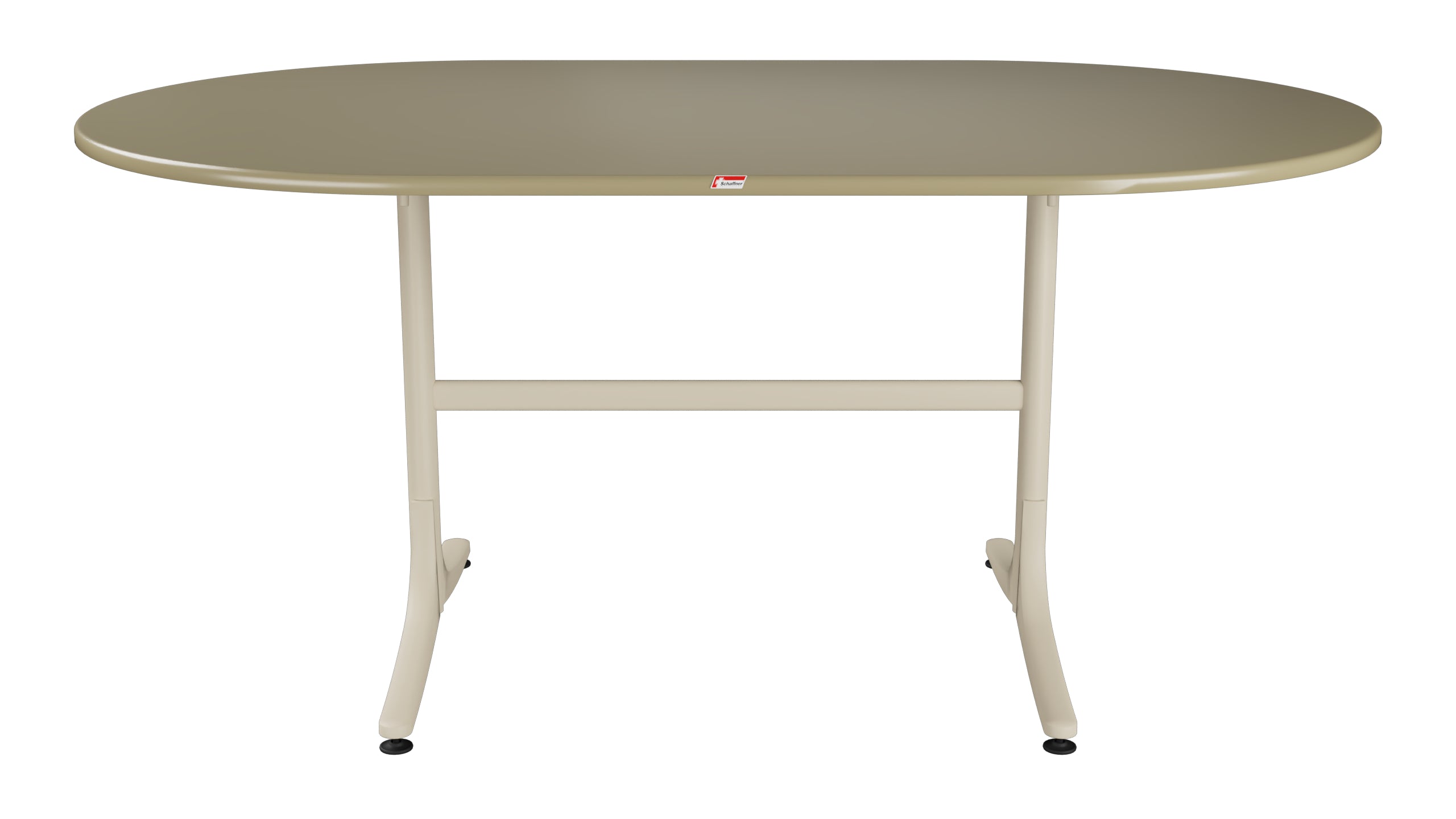 Schaffhausen Glasfaser-Gartentisch 160x95 oval klappbar in Champagner präsentiert im Onlineshop von KAQTU Design AG. Gartentisch ist von Schaffner