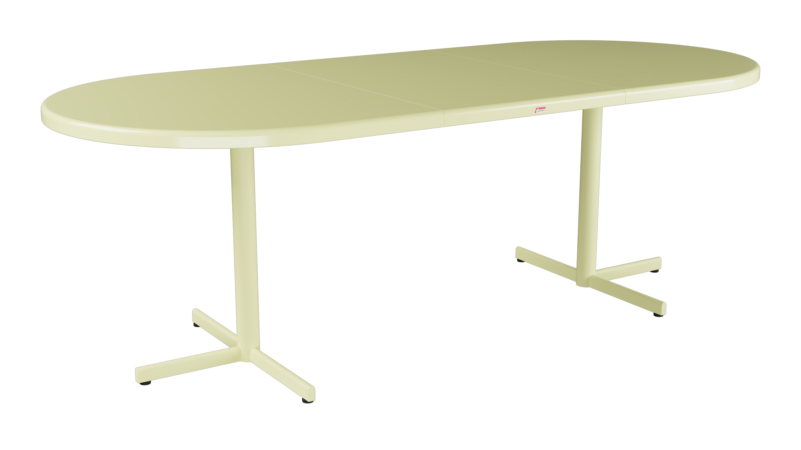 Bodensee Glasfaser-Gartentisch 160/218x95 oval klappbar, ausziehbar in Buchsbaumgelb präsentiert im Onlineshop von KAQTU Design AG. Gartentisch ist von Schaffner