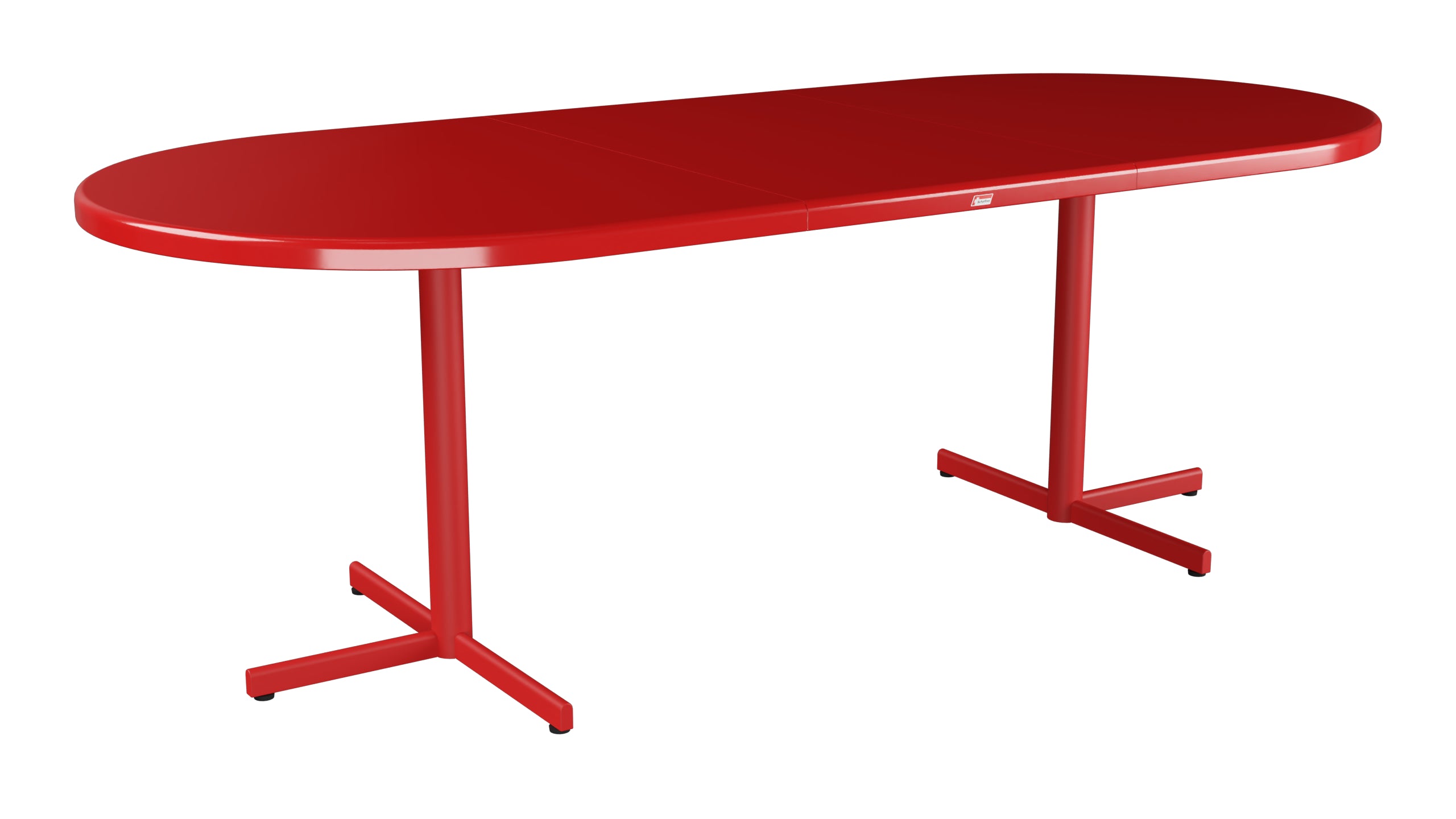 Bodensee Glasfaser-Gartentisch 160/218x95 oval klappbar, ausziehbar in Rot präsentiert im Onlineshop von KAQTU Design AG. Gartentisch ist von Schaffner